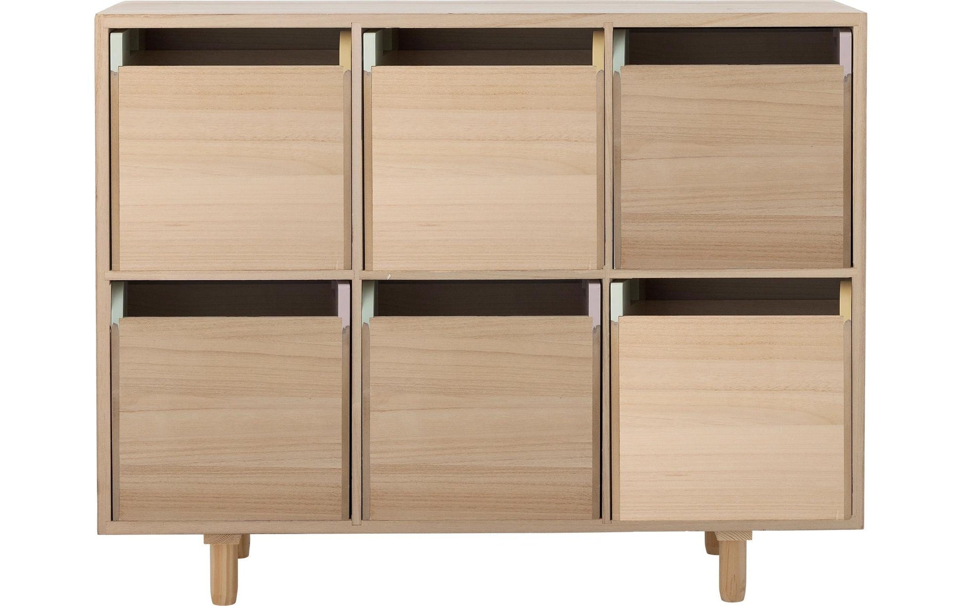 Bloomingville Büro-/Lagerregal freistehend Calle – 6 Böden – 55 × 25,5 × 88 cm – Paulownia – Mehrfarbig/Natur