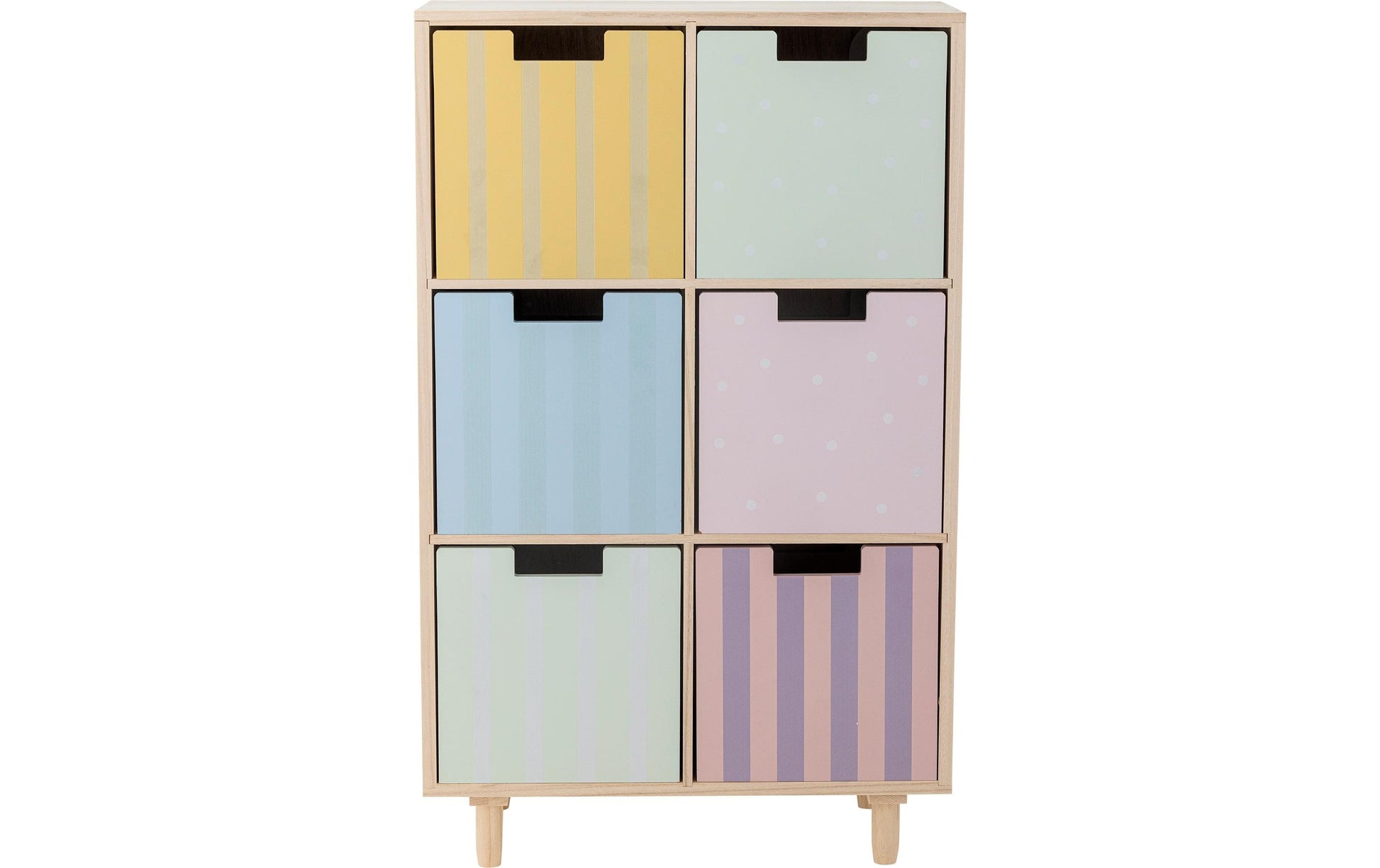 Bloomingville Büro-/Lagerregal freistehend Calle – 6 Böden – 55 × 25,5 × 88 cm – Paulownia – Mehrfarbig/Natur