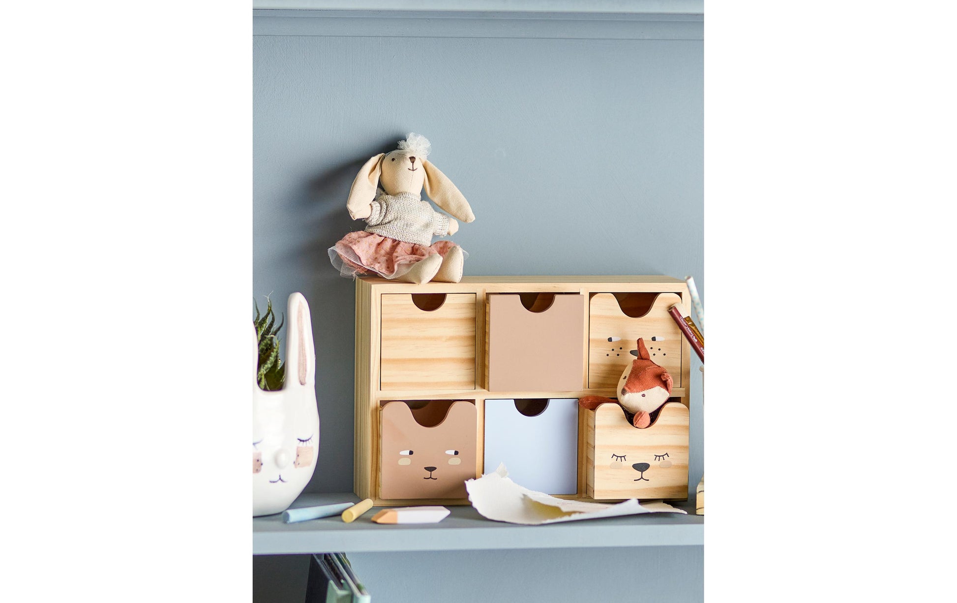 Bloomingville Schubladenturm 6 Schubladen – Holz – Natur – 80 × 180 × 270 mm