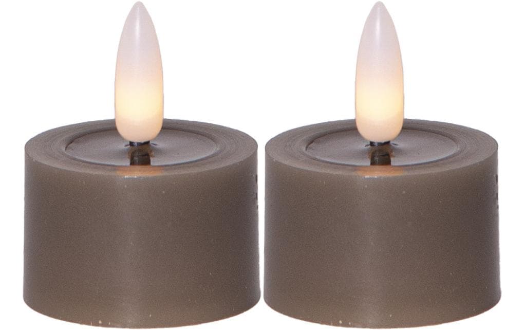 Star Trading LED-Teelicht Flow – CR2032 (2×, inkl.), Timer, IP20 – Braun