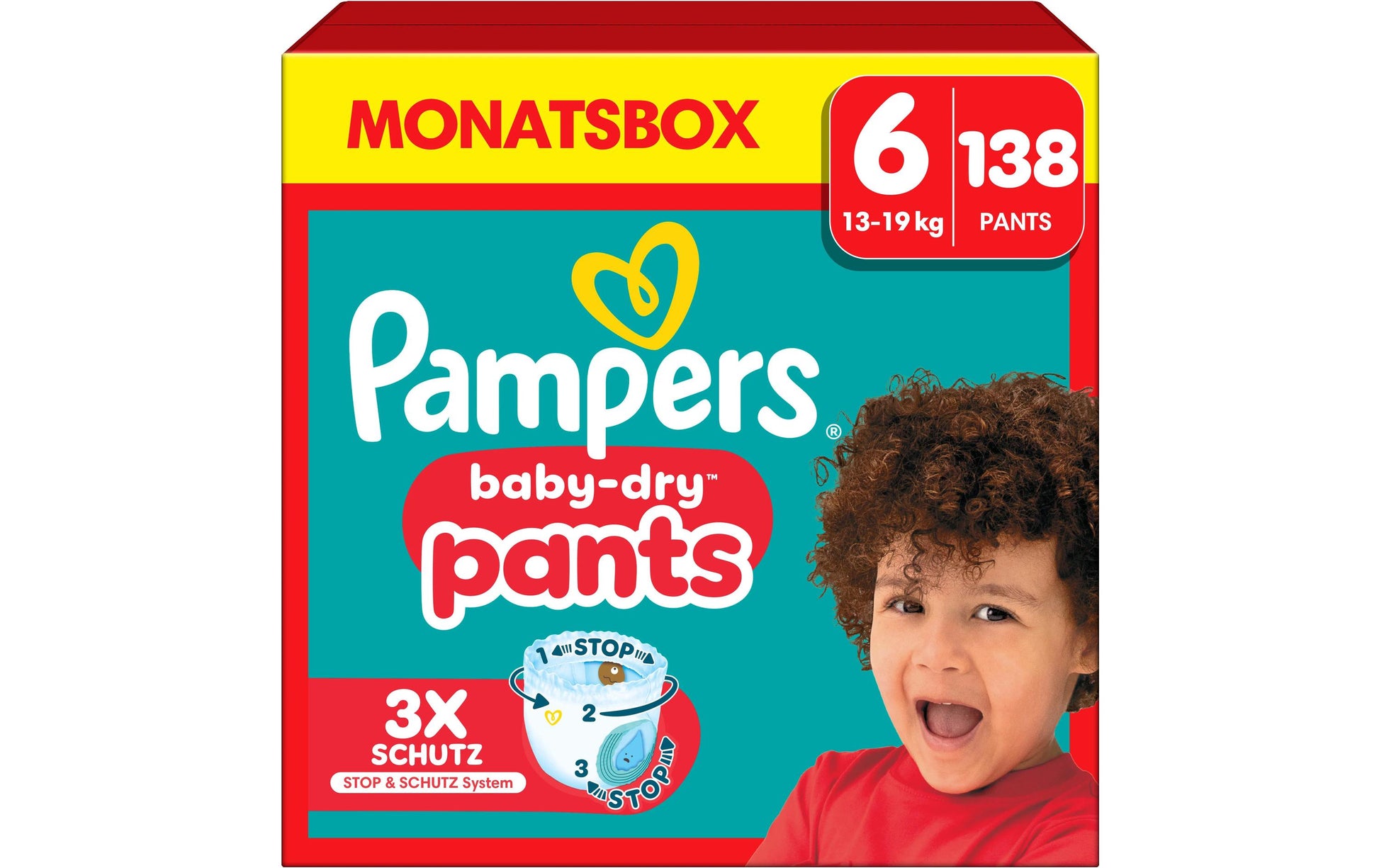 Pampers Windeln Baby-Dry Pants – Grösse 6 – 138 Stk – weiss