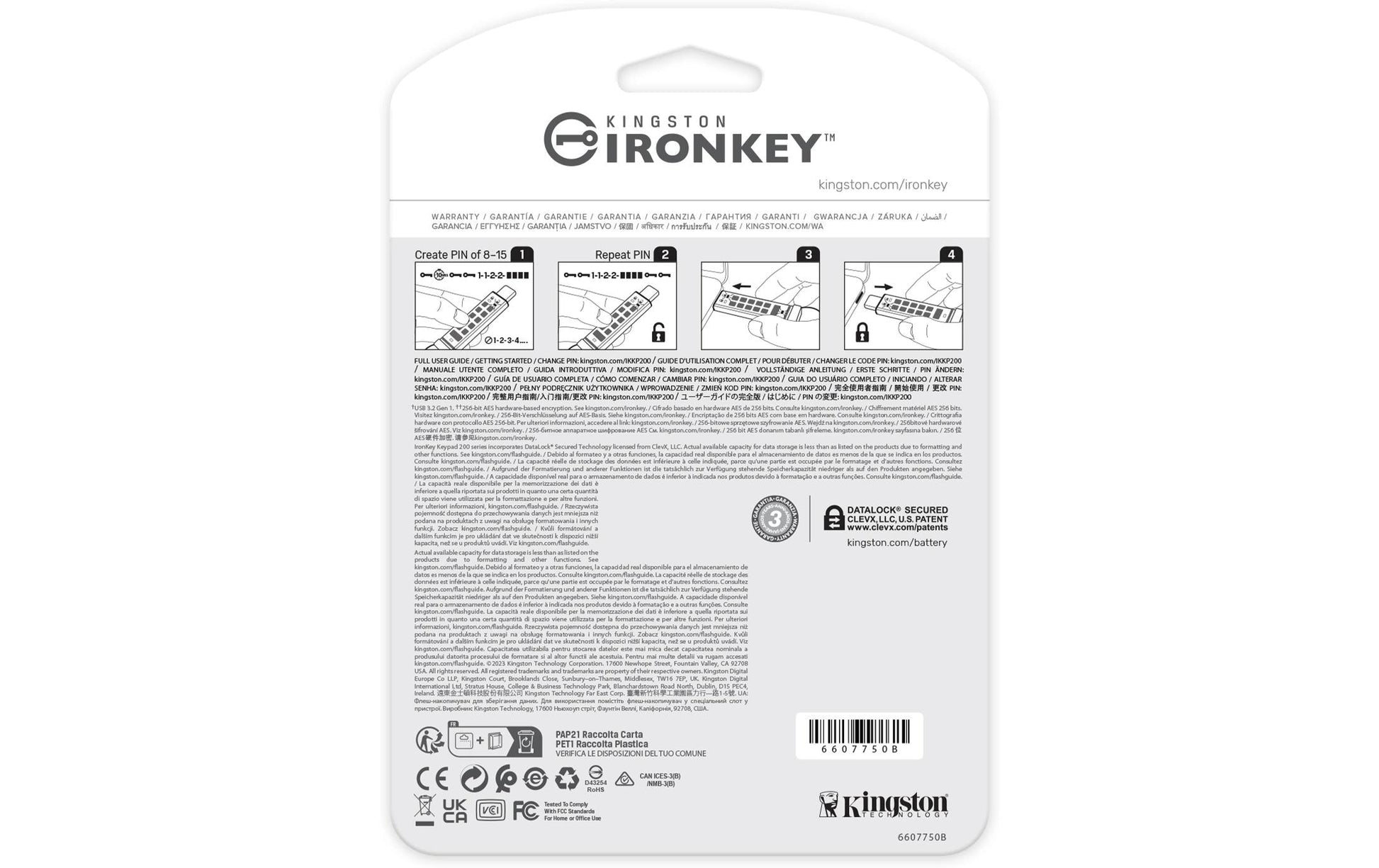 Kingston Technology Kingston IronKey Keypad 200C USB-Stick – 512 GB, USB-C, FIPS 140-3 Level 3 (ausstehend); AES-256