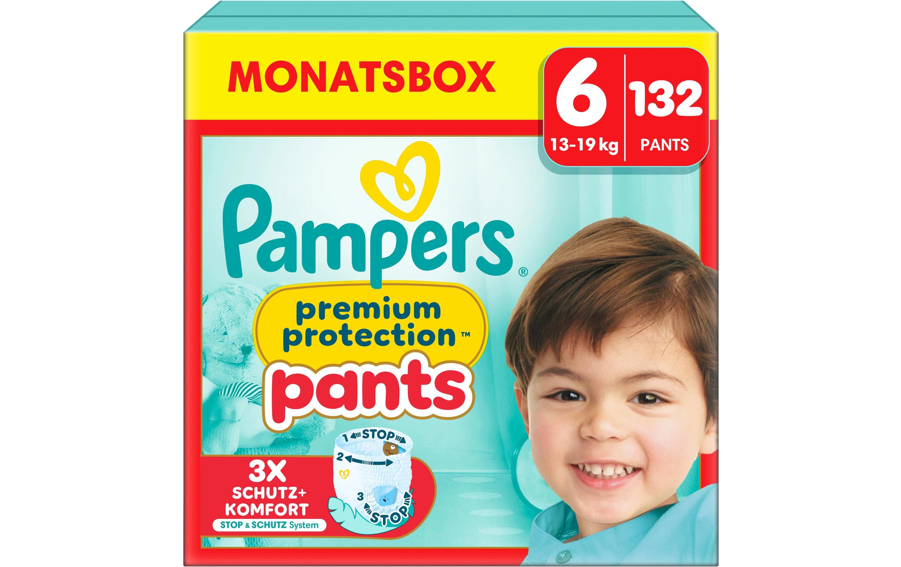 Pampers Windeln Premium Protection – Grösse 6, 132 Stk – weiss