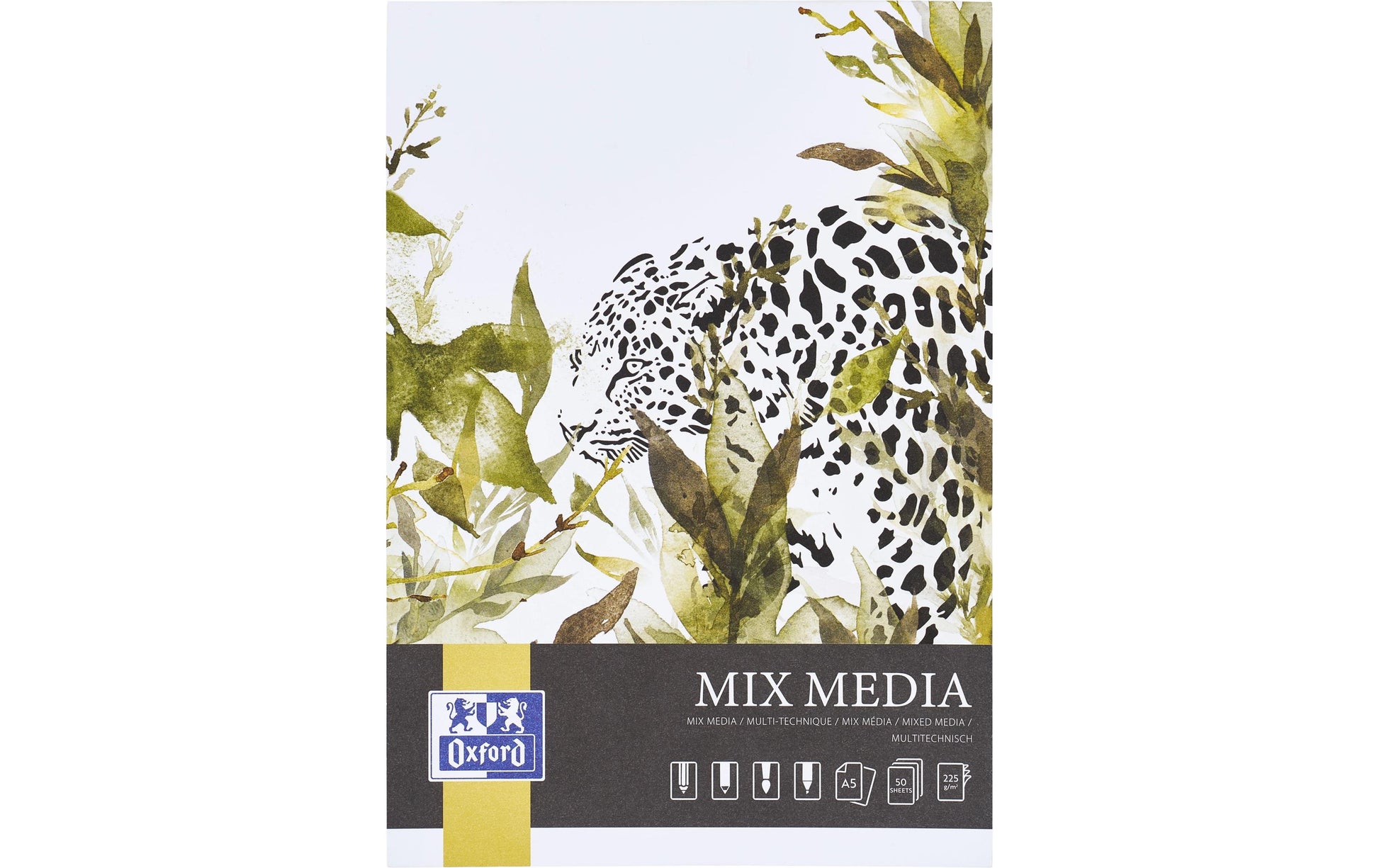 Oxford Mixed-Media-Block – A5, 225 g/m², 50 Blatt, für Mixed Media