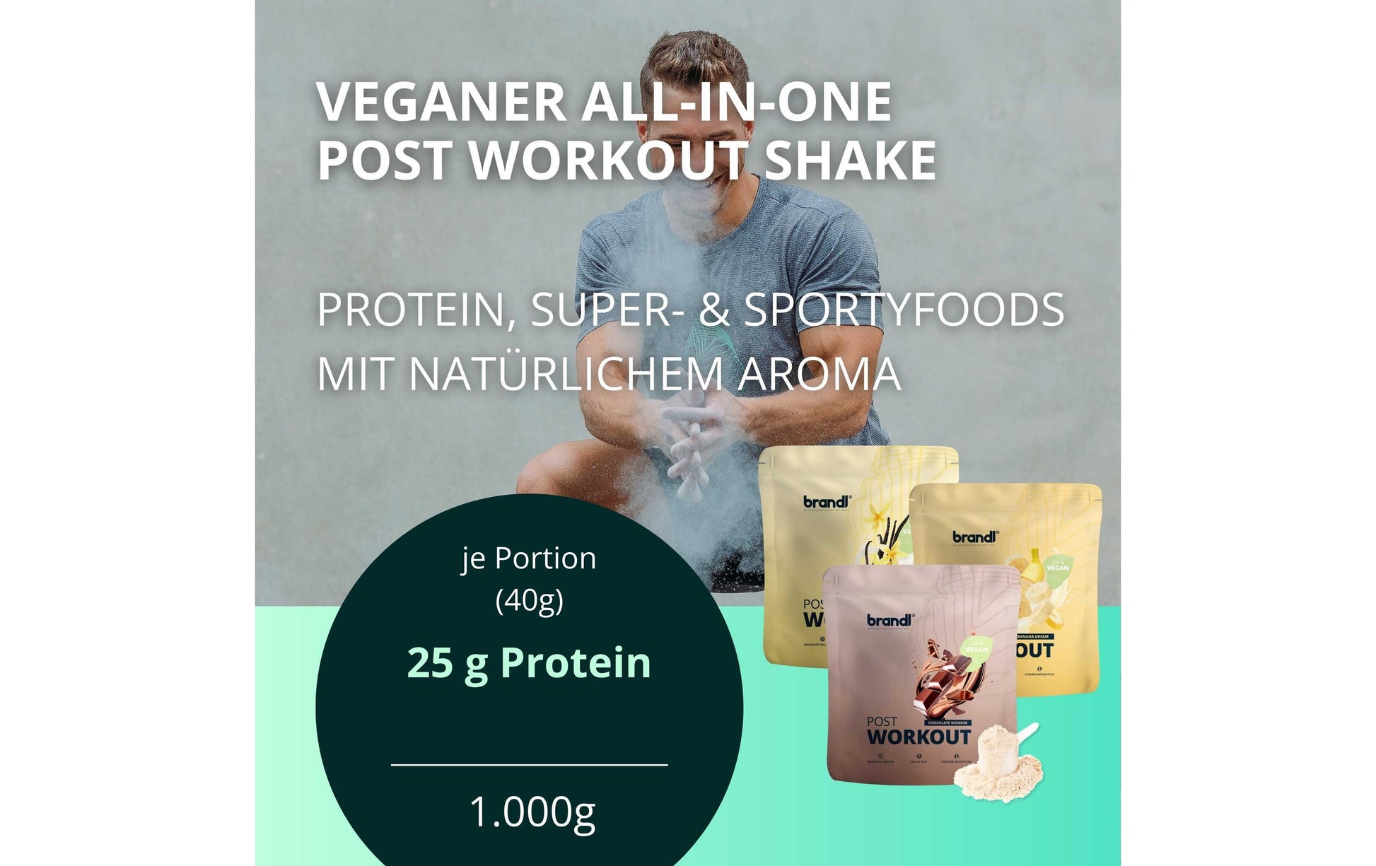 Brandl Nutrition Protein Pulver Schokolade – Vegan – 1 kg