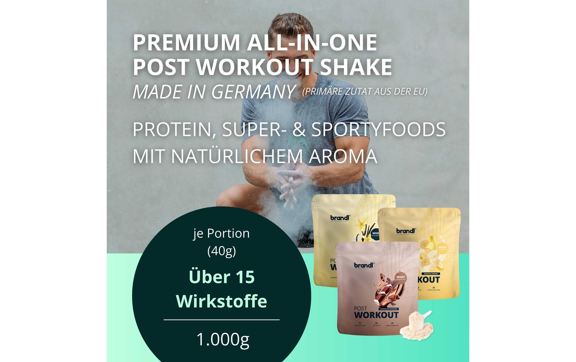 Brandl Nutrition Whey Protein Post Workout 2.0 Pulver Schokolade – 1 kg