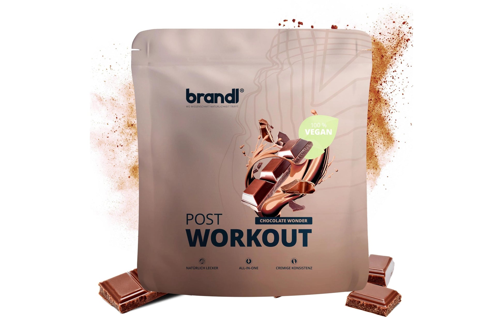 Brandl Nutrition Protein Pulver Schokolade – Vegan – 1 kg