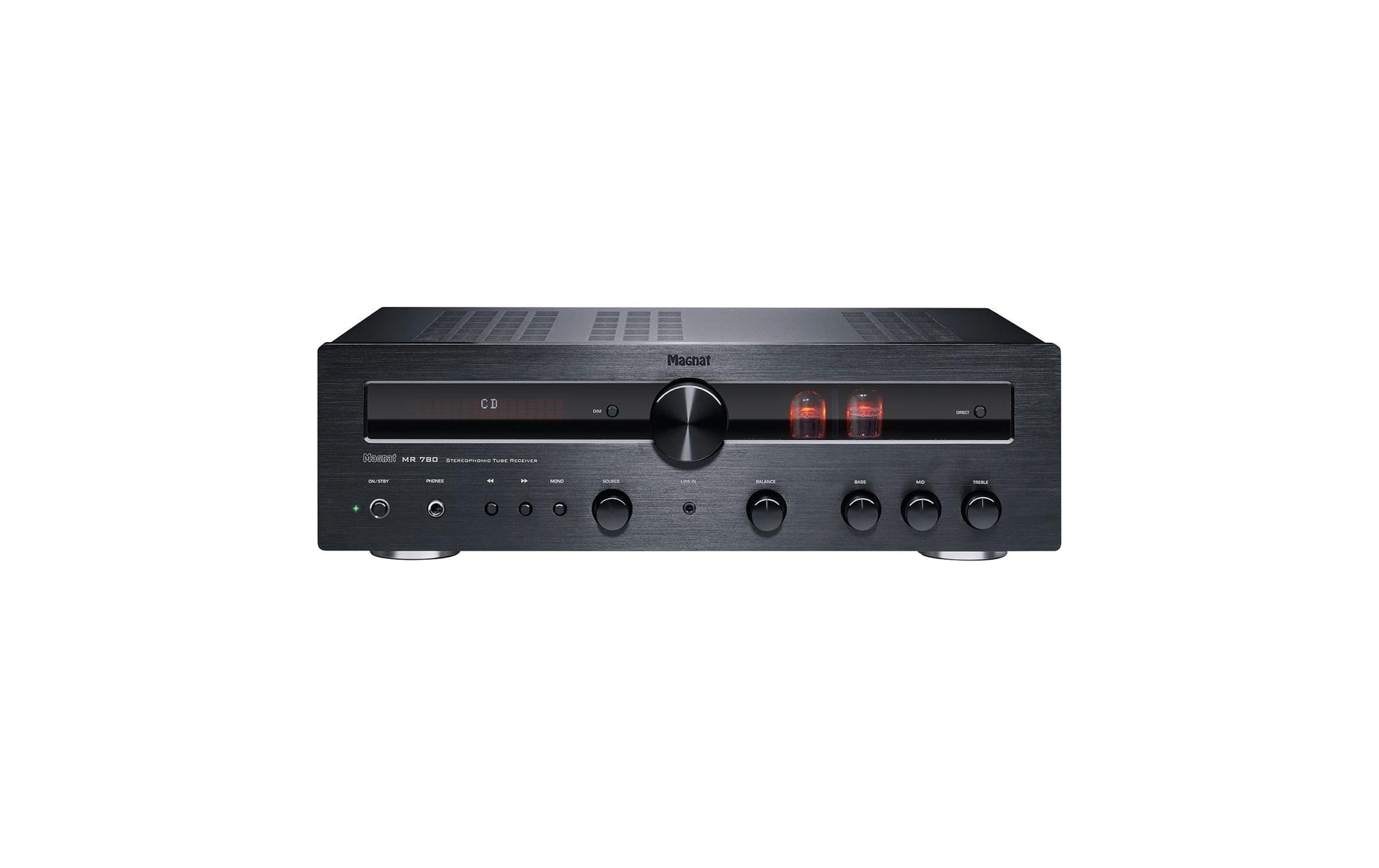 Magnat MR 780 R – Stereo-Vollverstärker, 2×100 W (8 Ω), Cinch, Coaxial, Toslink, USB, Schwarz