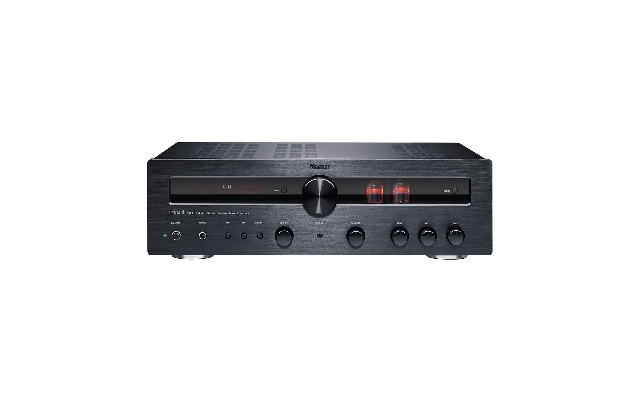 Magnat MR 780 R – Stereo-Vollverstärker, 2×100 W (8 Ω), Cinch, Coaxial, Toslink, USB, Schwarz