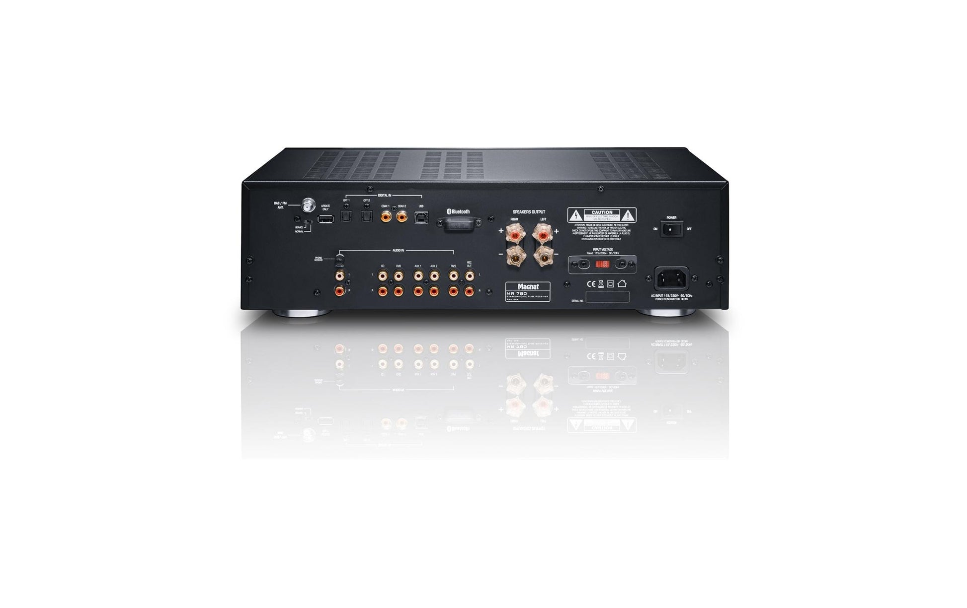 Magnat MR 780 R – Stereo-Vollverstärker, 2×100 W (8 Ω), Cinch, Coaxial, Toslink, USB, Schwarz