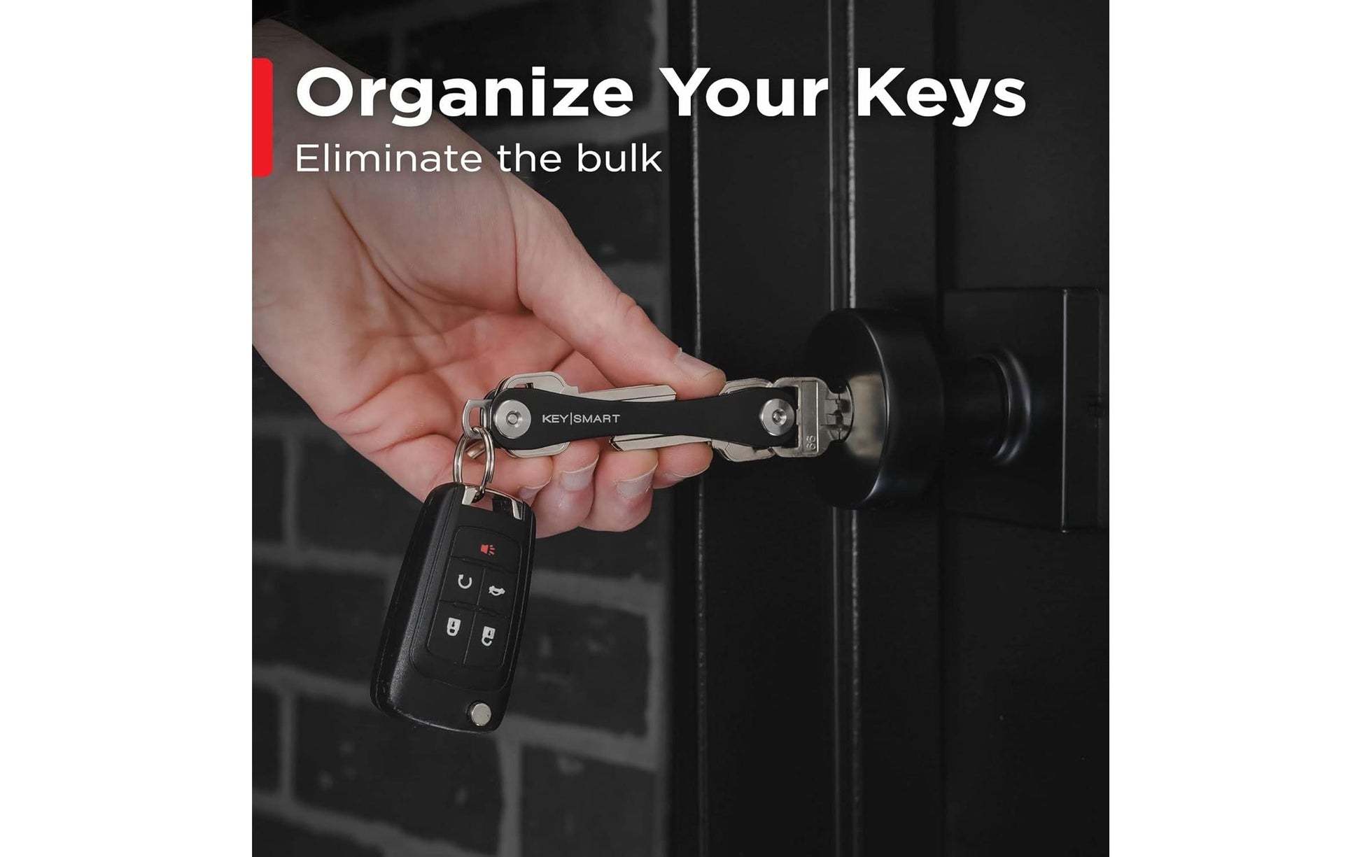KeySmart Schlüssel-Organizer KS019 – bis zu 8 Schlüssel, Aluminium/Edelstahl, schwarz