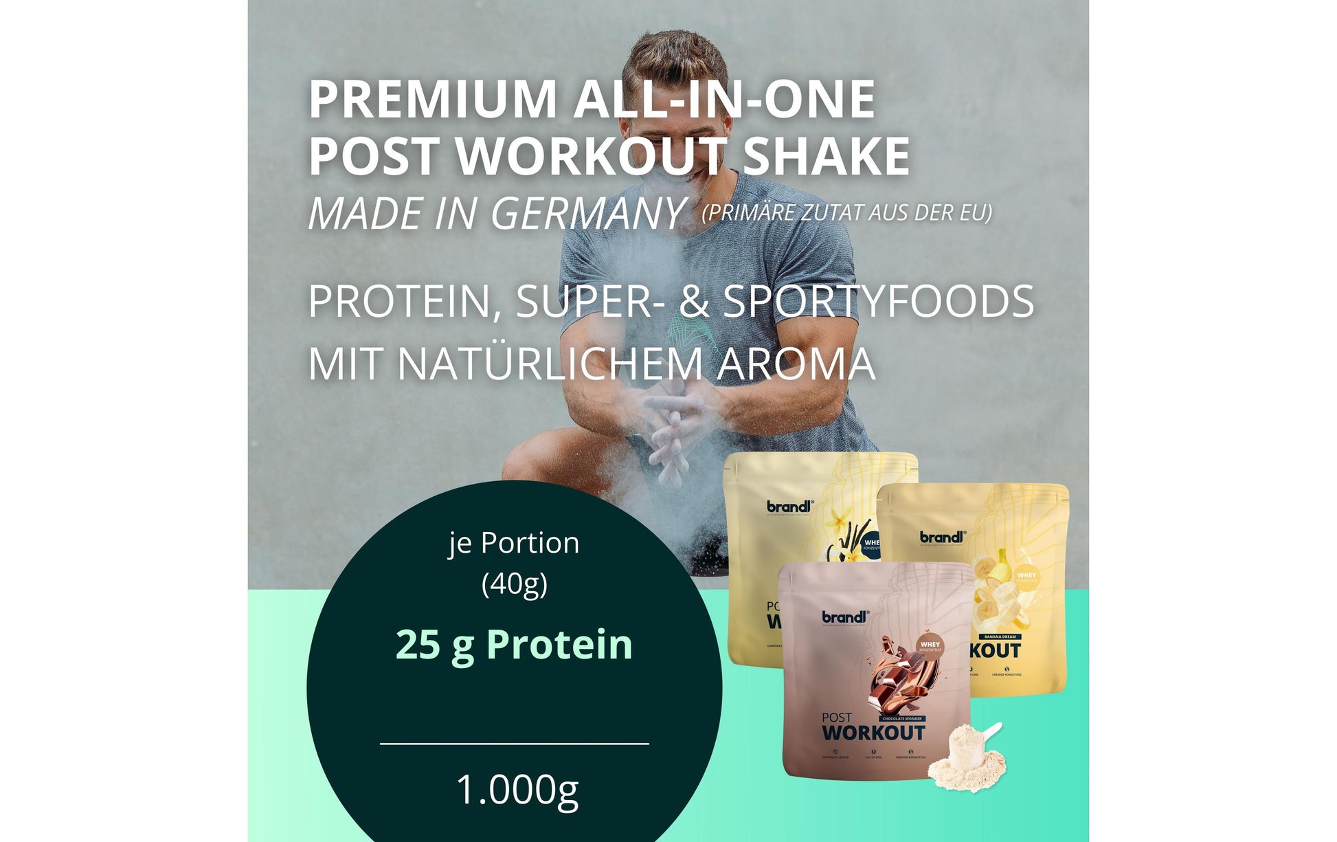 Brandl Nutrition Whey Protein Post Workout 2.0 Banane – glutenfrei – 1 kg