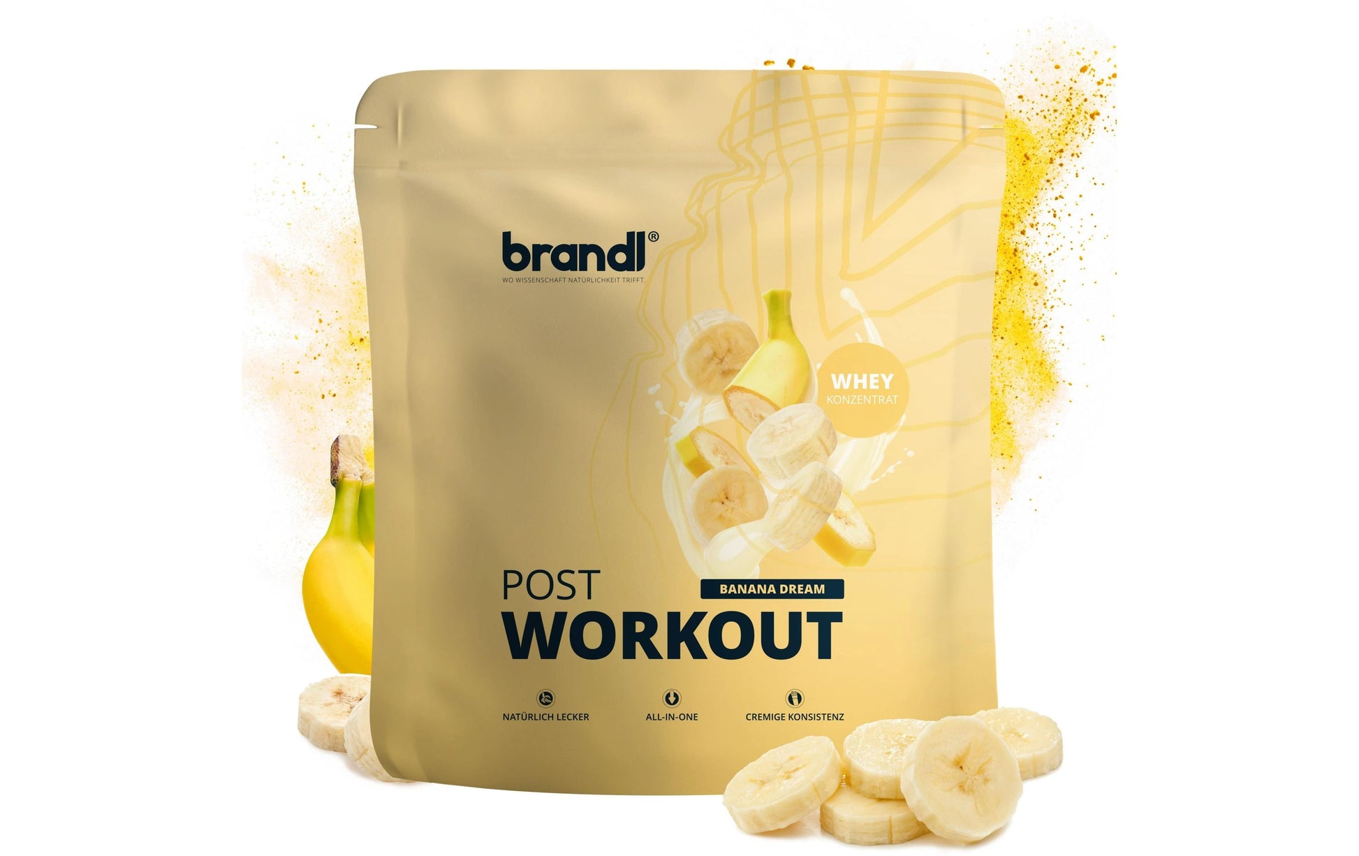 Brandl Nutrition Whey Protein Post Workout 2.0 Banane – glutenfrei – 1 kg