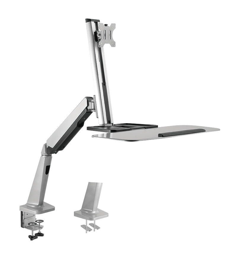 LogiLink BP0040 – Sitz-/Steh-Workstation – 1 Monitor – 13–32" – VESA 75×75/100×100 mm – bis 8 kg/Monitor