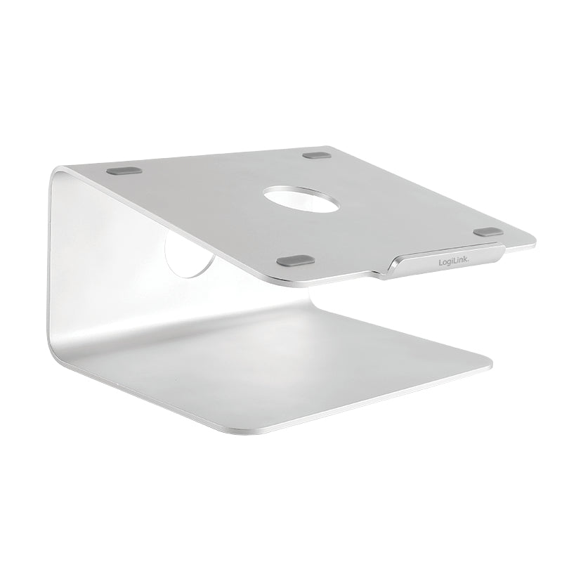 LogiLink Laptop-Ständer – für Notebooks bis 17" – Aluminium, 360° drehbar – Silber