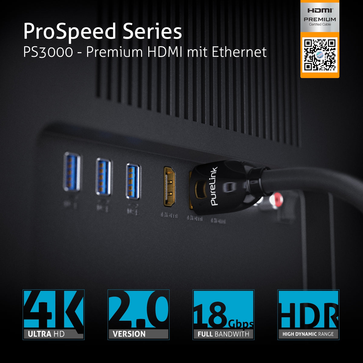PureLink HDMI-Kabel, Schwarz, PS3000-030