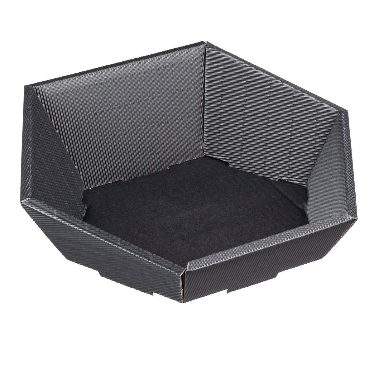 Brieger Geschenkkorb 6-eckig schwarz – Innenmass 380 × 75 × 340 mm – 1 Stk.