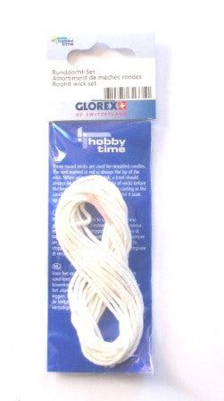 GLOREX Kerzendocht, Weiss, 100 cm, 3 Stk.