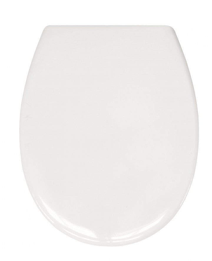 Kleine Wolke Toilettensitz (verlängert) – Duroplast, Edelstahl, weiss, mit Absenkautomatik, 37 × 45 cm