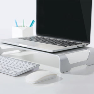 LogiLink Monitor-Tischständer – freistehend – bis 20 kg – Anti-Rutsch-Pads, Aluminium – Silber