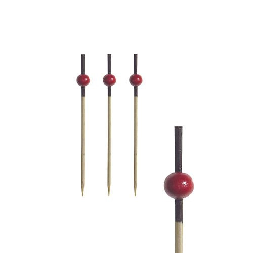 Papstar Bambus-Spiesse Pearl – Rot – 7 cm – Bambus – 250 Stk