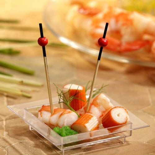 Papstar Bambus-Spiesse Pearl – Rot – 7 cm – Bambus – 250 Stk