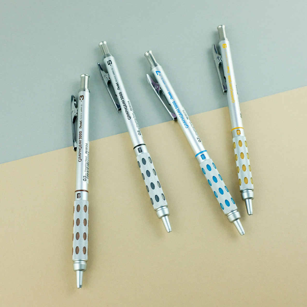 Pentel Graphgear 1000 Druckbleistift – 0,7 mm, Metall, Silber