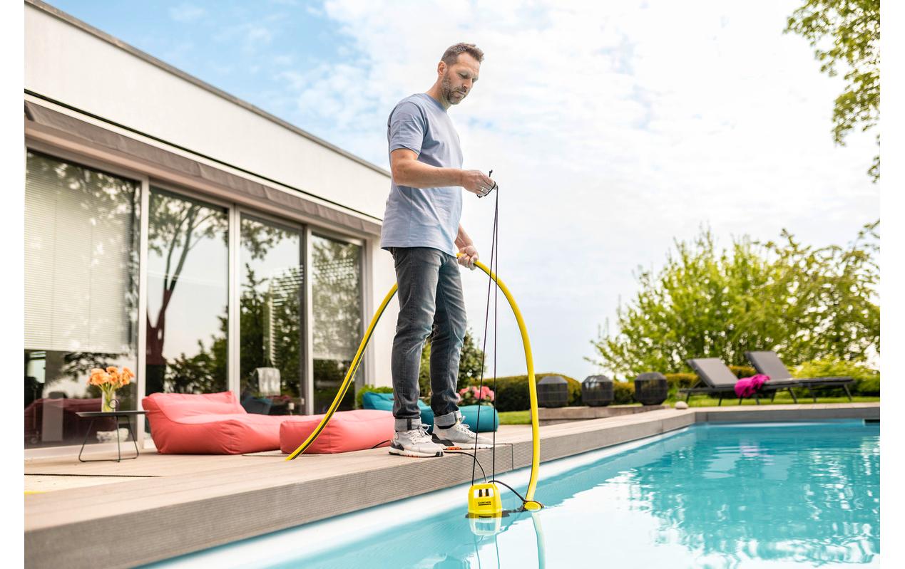 Kärcher SP 9.000 FLAT Tauchpumpe – 9000 l/h, 280 W, 6 m Förderhöhe, 10 m Kabel, Schwarz/Gelb, Restwasser 1 mm