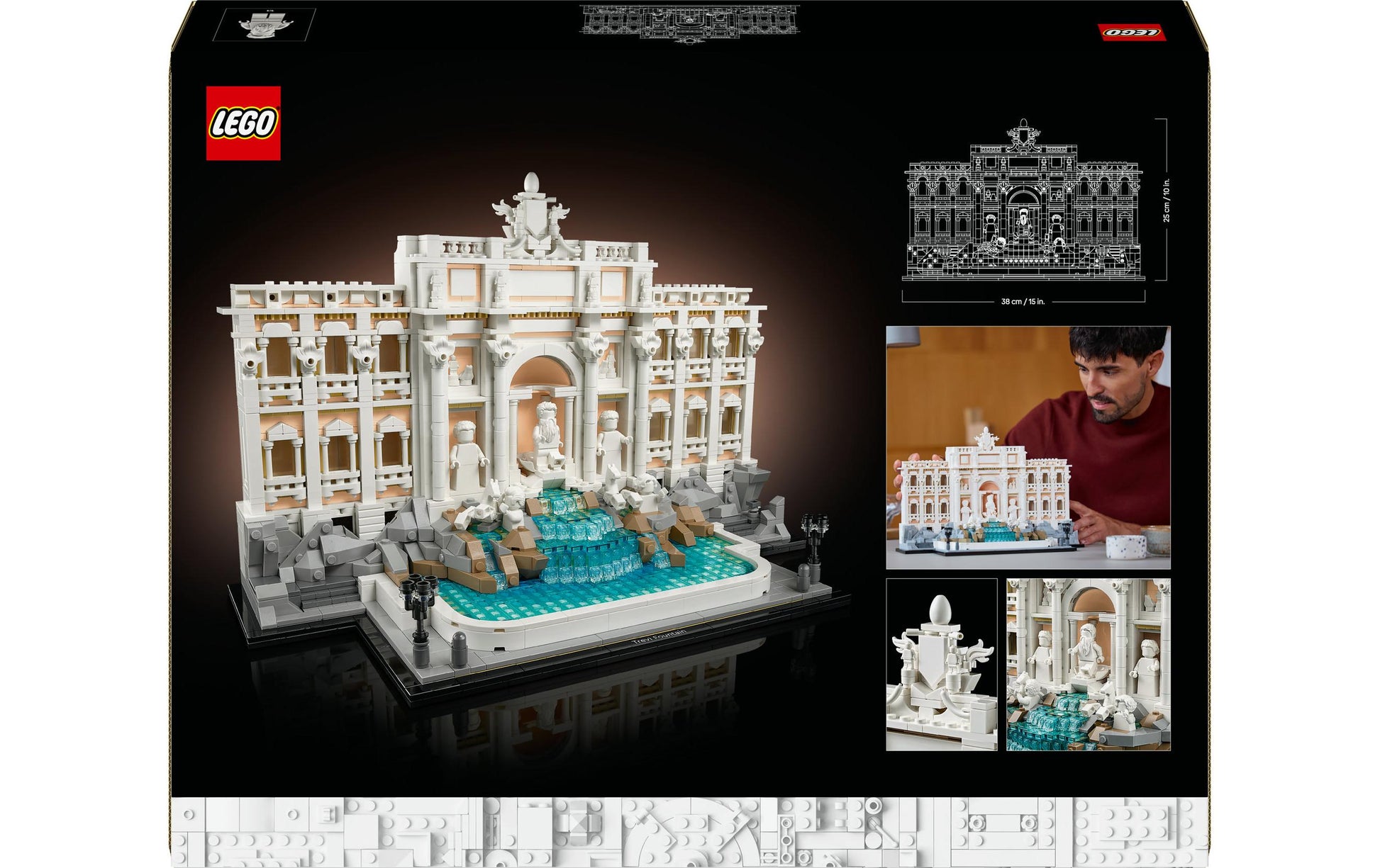 LEGO 3D Puzzle Trevi-Brunnen – 1880 Teile – 37,8 × 9,4 × 48 cm – ab 18 J.