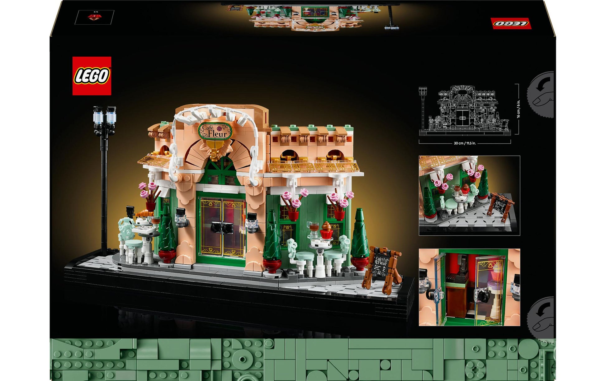 LEGO Icons Französisches Café 3D-Puzzle – 1101-teilig – 26,2 × 9,4 × 38,2 cm – ab 18 J.