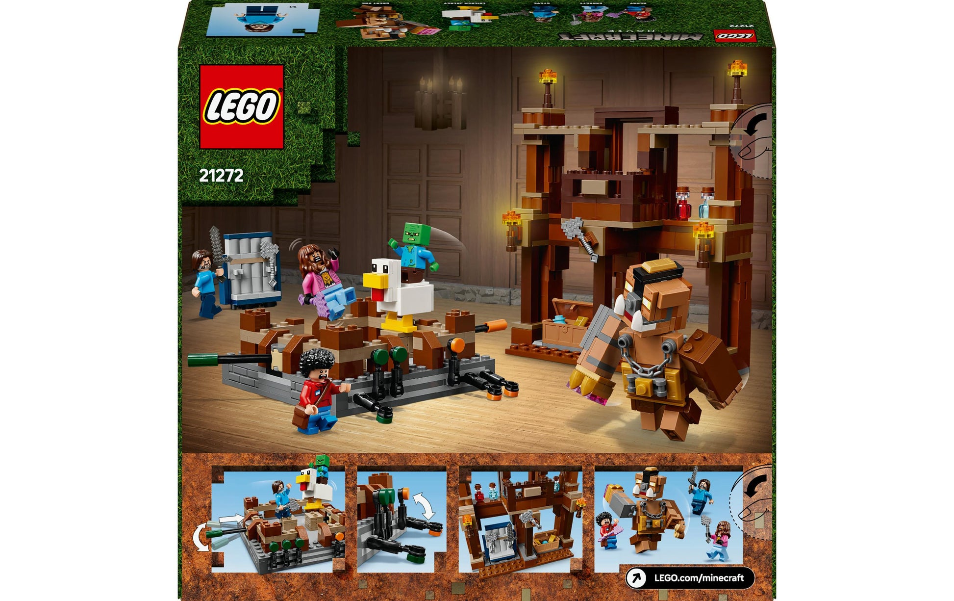 LEGO Minecraft Waldanwesen mit Boxring – 491-teilig – 26,2 × 7,6 × 28,2 cm – ab 10 J.