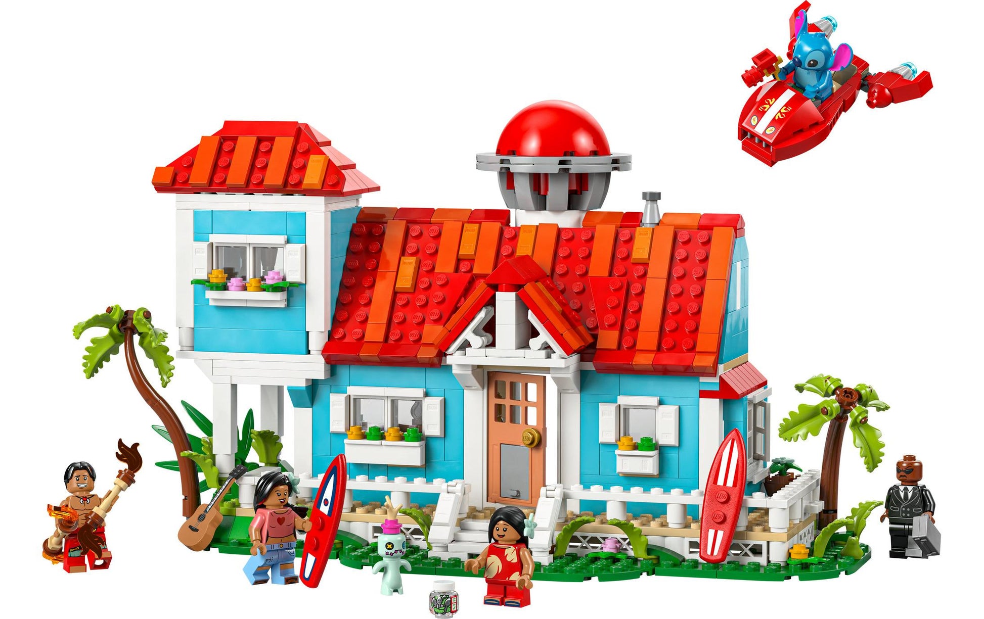 LEGO 3D Puzzle Strandhaus Lilo & Stitch – 834-teilig – 26,2 × 7,1 × 38,2 cm – ab 9 Jahren