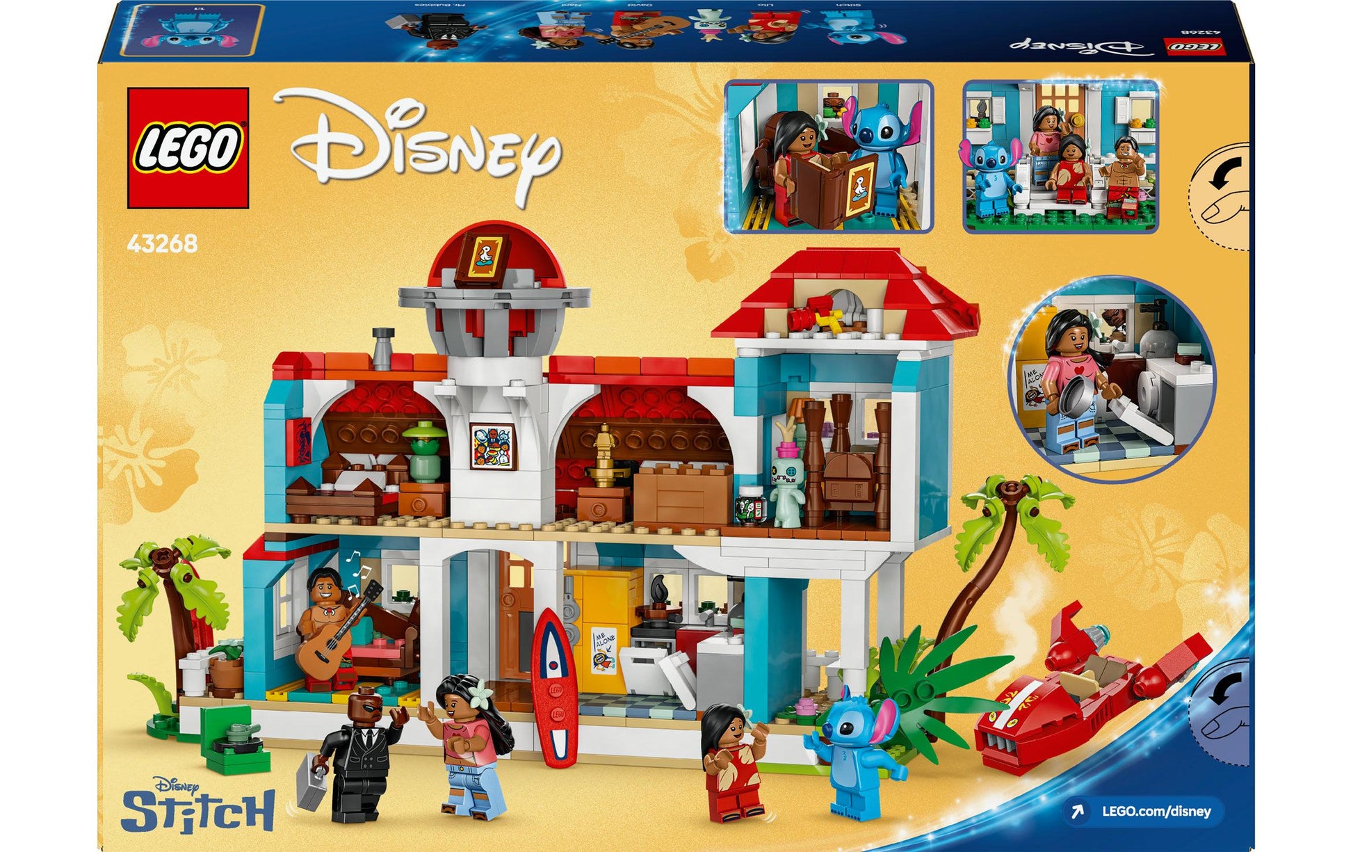 LEGO 3D Puzzle Strandhaus Lilo & Stitch – 834-teilig – 26,2 × 7,1 × 38,2 cm – ab 9 Jahren