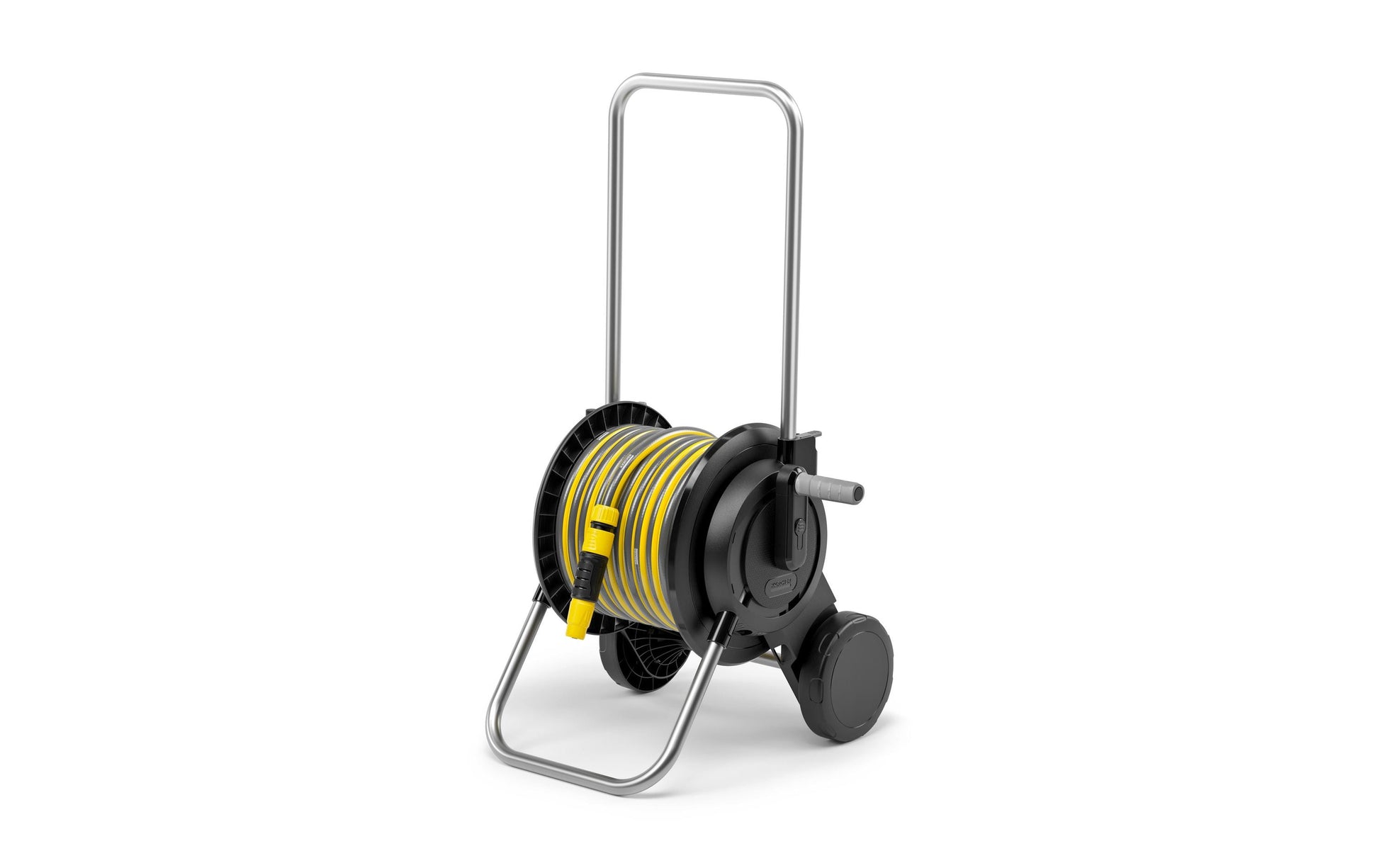 Kärcher HT 2.20 Schlauchwagen 20 m – Set, mit Aquastop, 2 Räder, schwarz/gelb, Metall