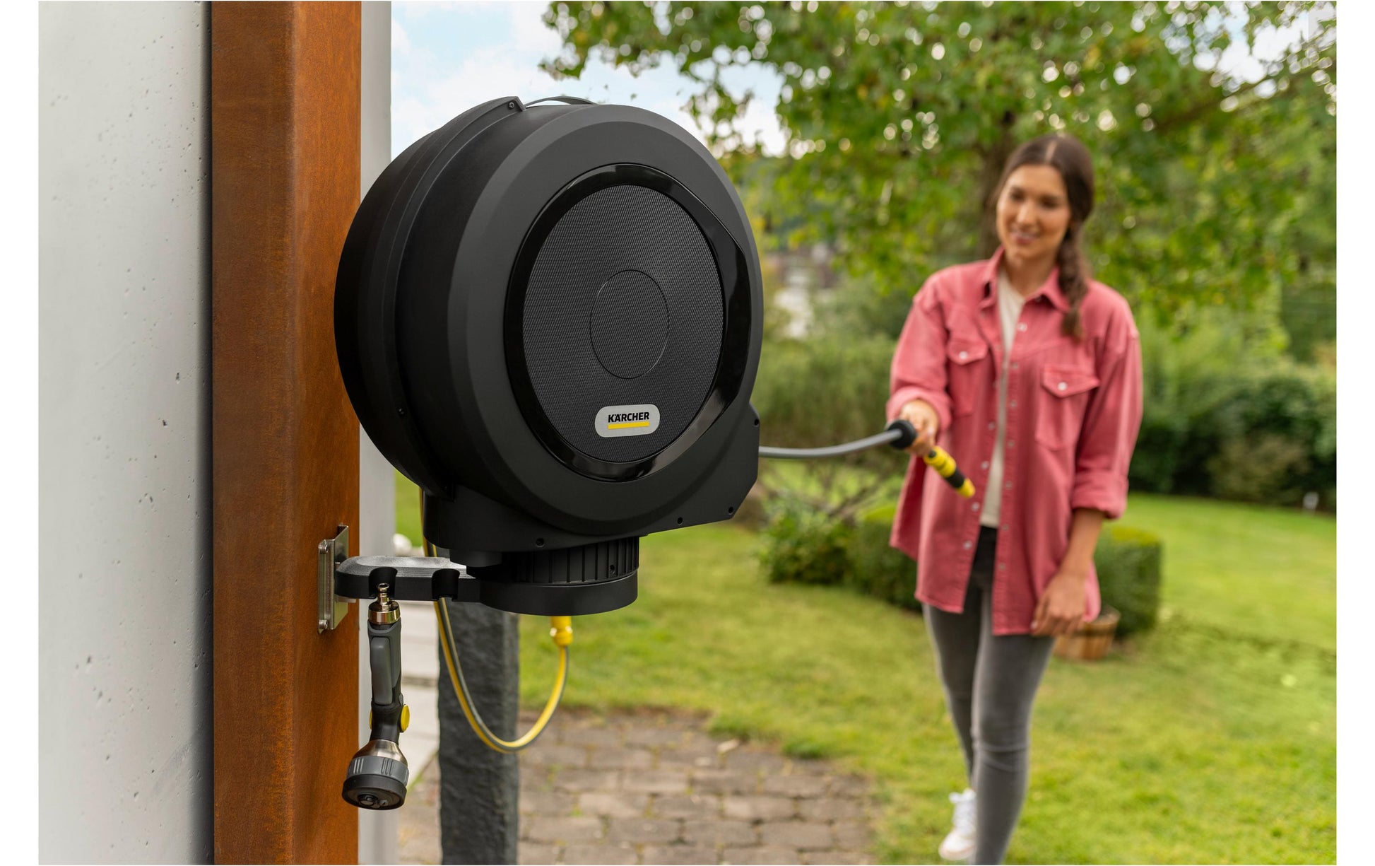Kärcher HBX 5.30 Automatic Schlauchbox 30 m – mit automatischer Schlauchrückholung, schwarz