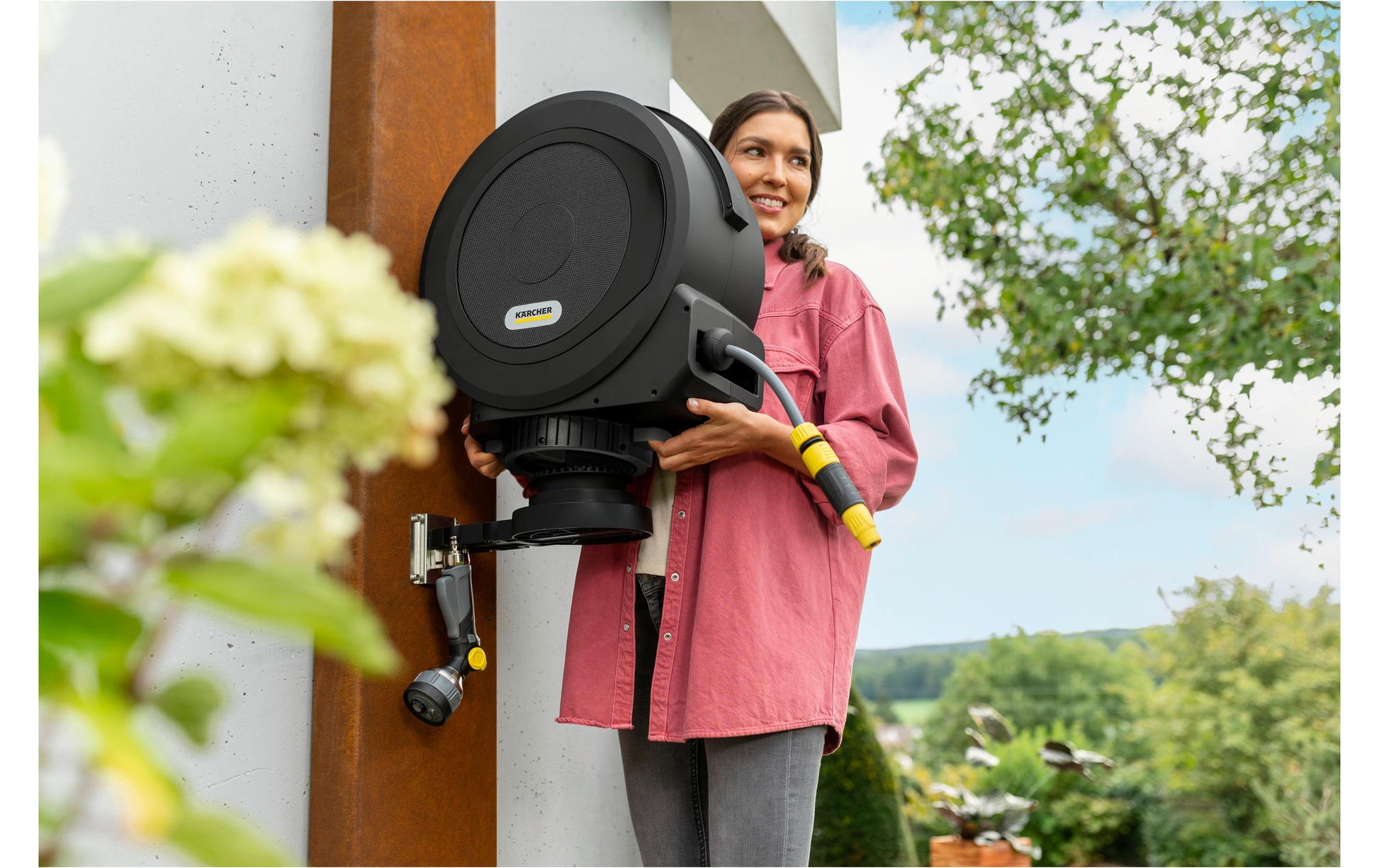 Kärcher HBX 5.30 Automatic Schlauchbox 30 m – mit automatischer Schlauchrückholung, schwarz