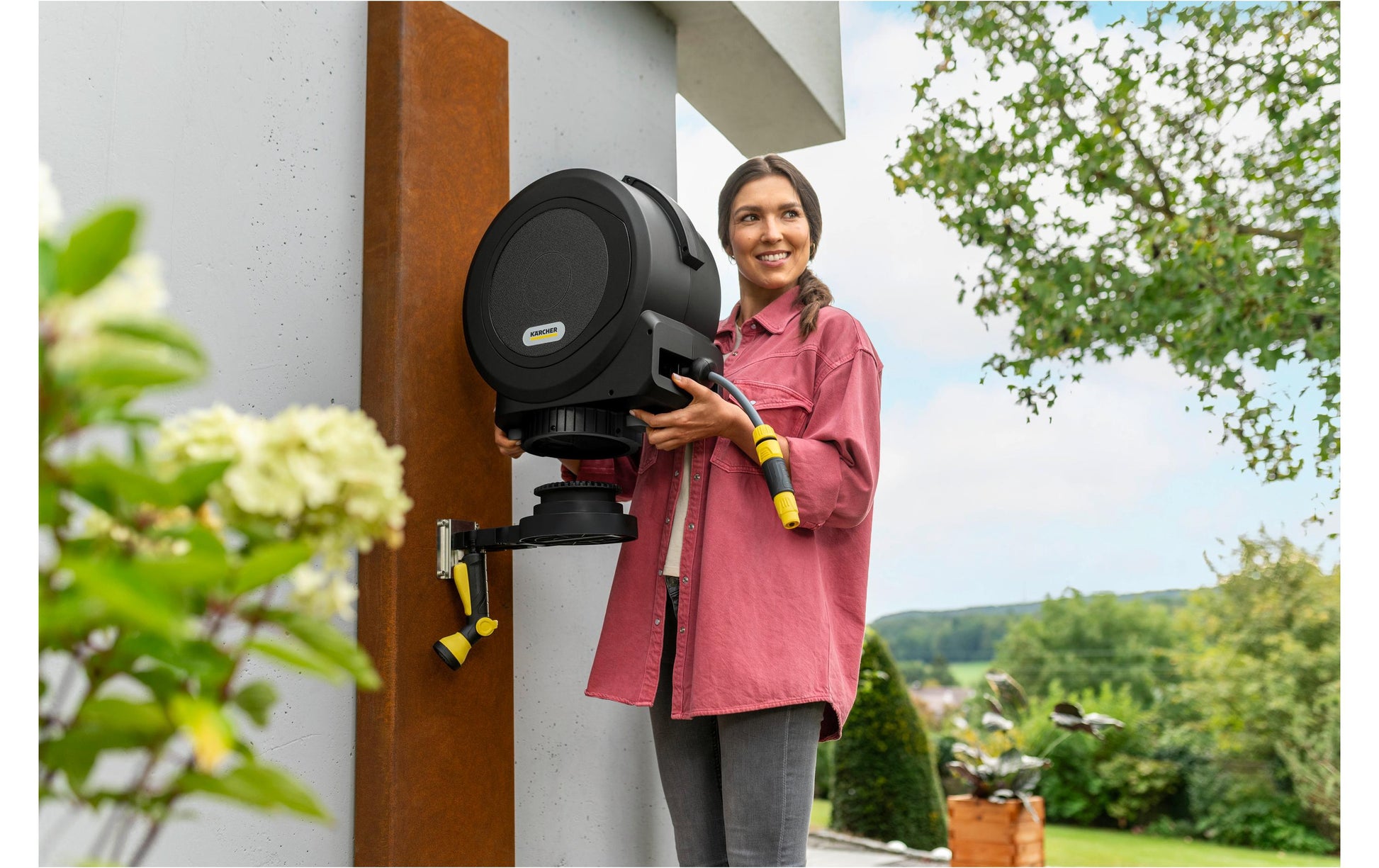Kärcher Schlauchbox 15 m – Metall – Schwarz