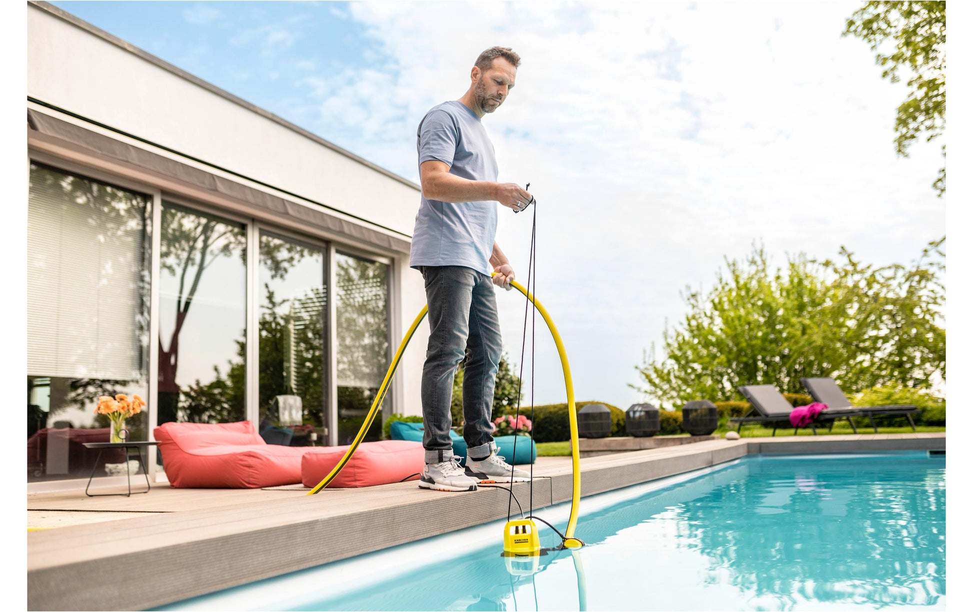 Kärcher SP 9.000 FLAT Tauchpumpe – 9000 l/h, 280 W, 6 m Förderhöhe, 10 m Kabel, Schwarz/Gelb, Restwasser 1 mm