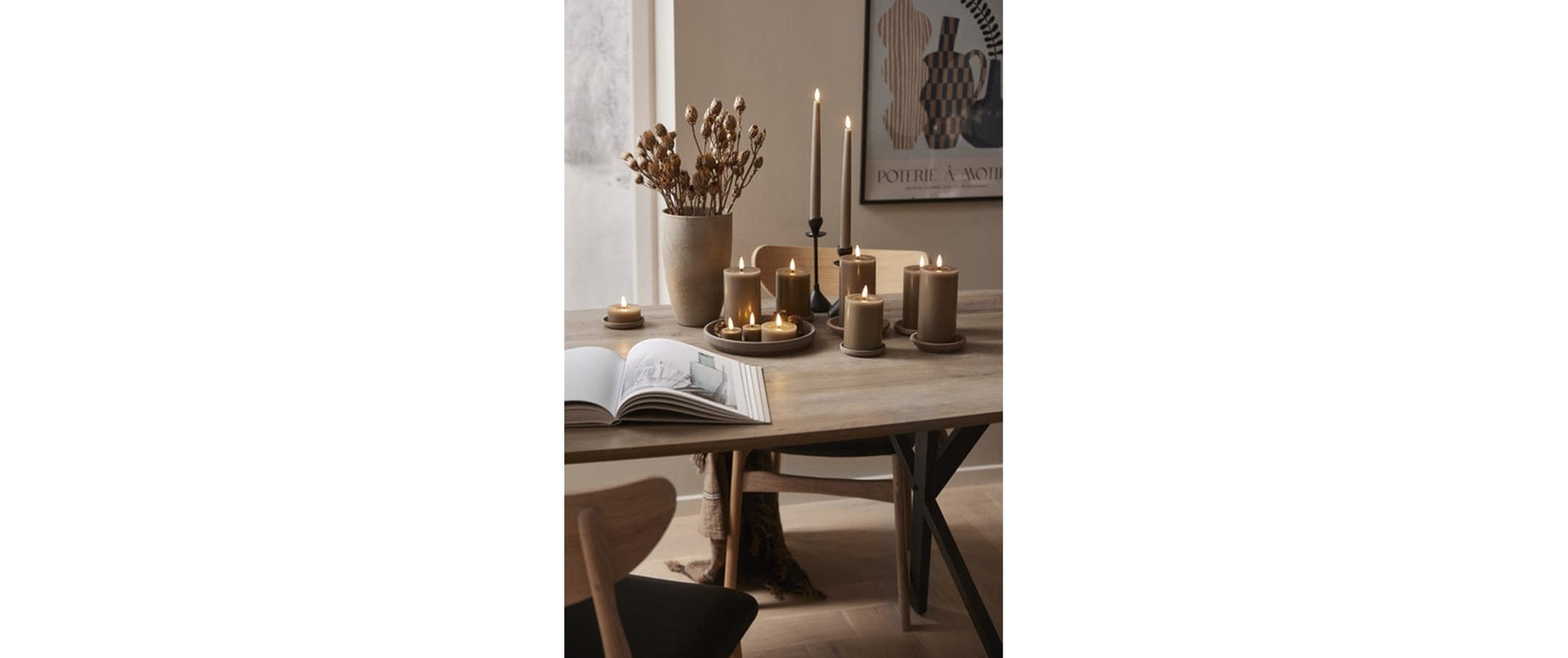 Star Trading LED-Teelicht Flow – CR2032 (2×, inkl.), Timer, IP20 – Braun