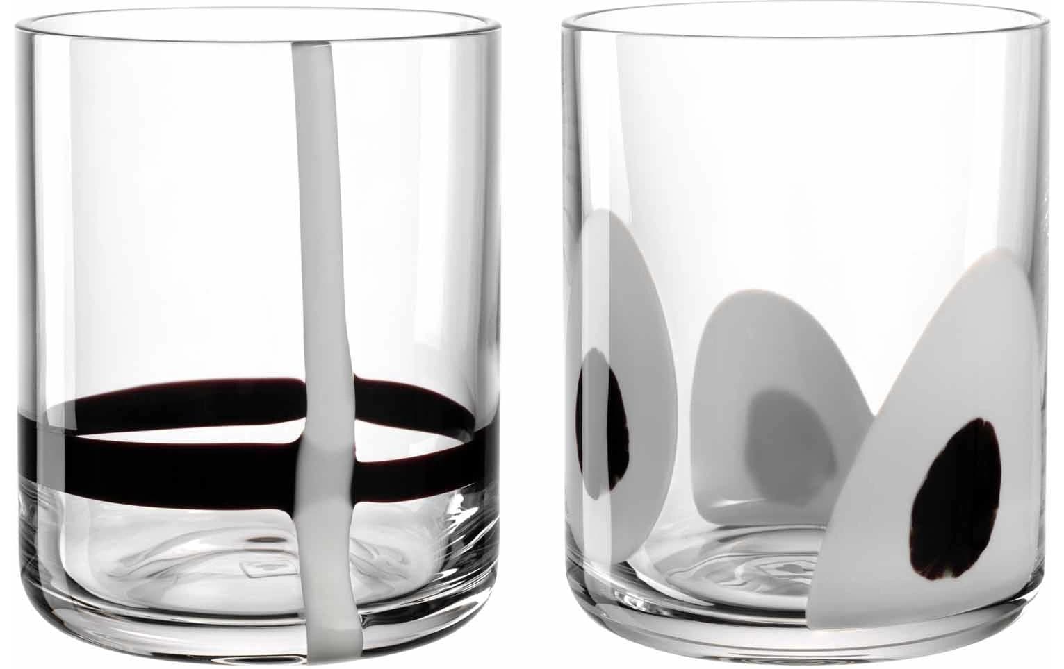 LEONARDO Trinkglas – 0,30 l, Glas, Schwarz, Transparent, spülmaschinenbeständig, 2 Stück