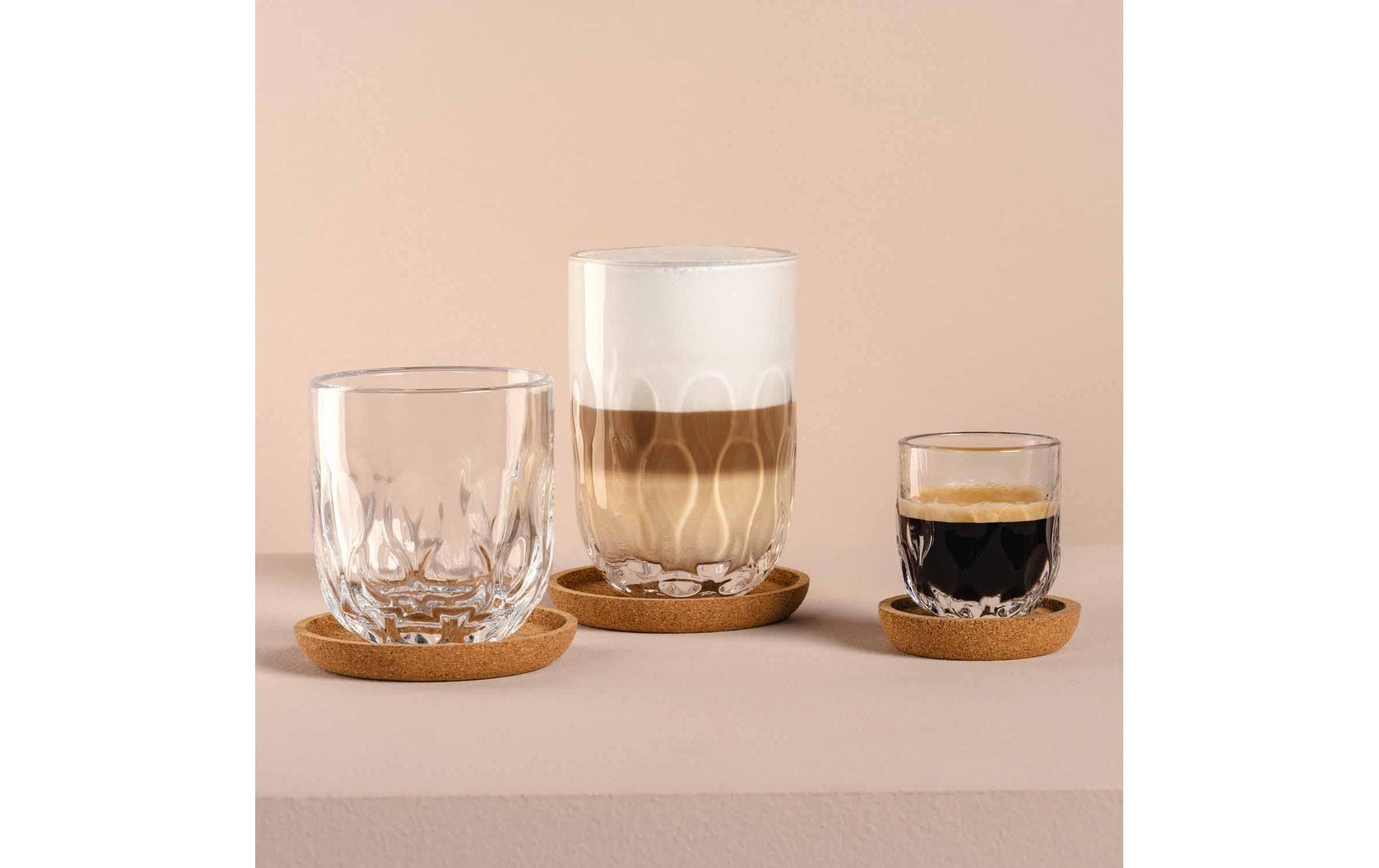 LEONARDO Cappuccinotasse – 2er Set, 380 ml, Ø 8,0 cm, H 12,0 cm, Glas, Transparent