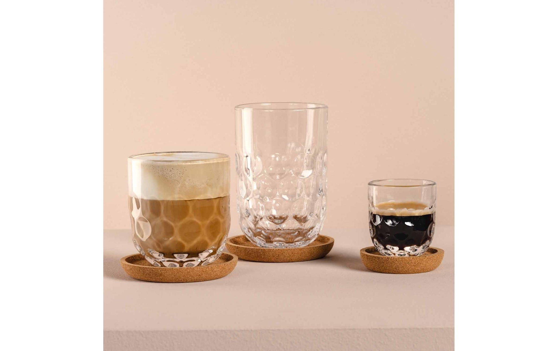 LEONARDO Cappuccinotasse – 2er Set, 220 ml, Ø 8,0 cm, H 9,0 cm, Glas (Kalk-Natron-Glas), Transparent