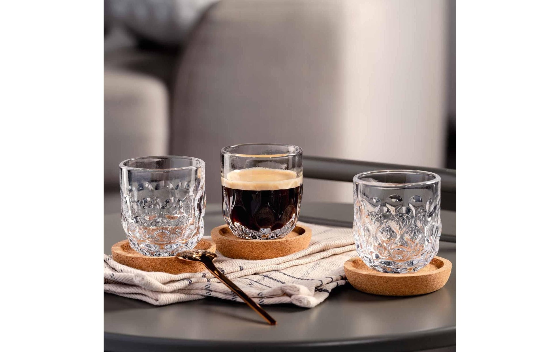 LEONARDO Espressotasse GOCCE – 2er Set, 60 ml, Ø 5,0 cm, H 6,0 cm, Kalk-Natron-Glas, Transparent