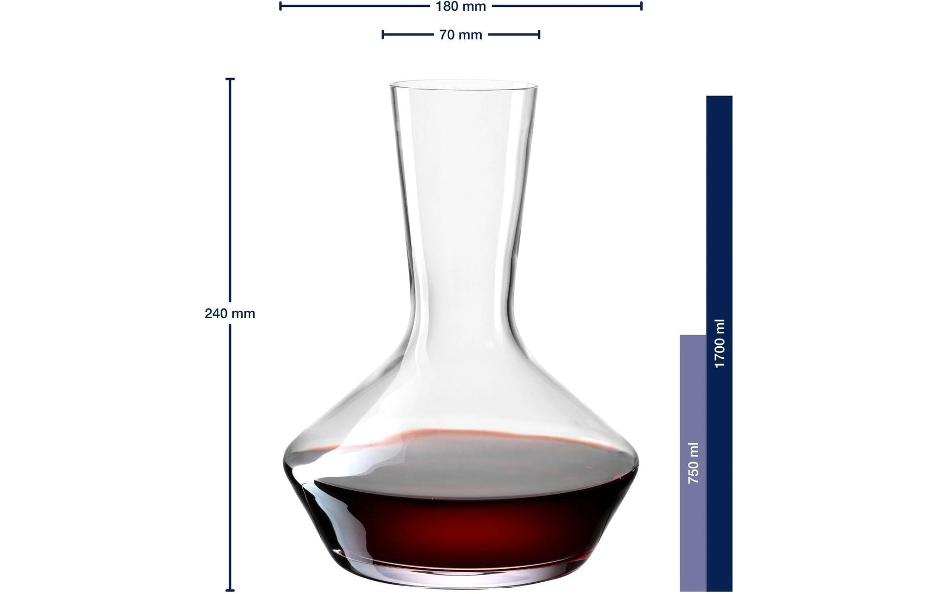 Leonardo Puccini Dekanter – 0,75 l, Kristallglas, Transparent, spülmaschinenbeständig, 3-teilig