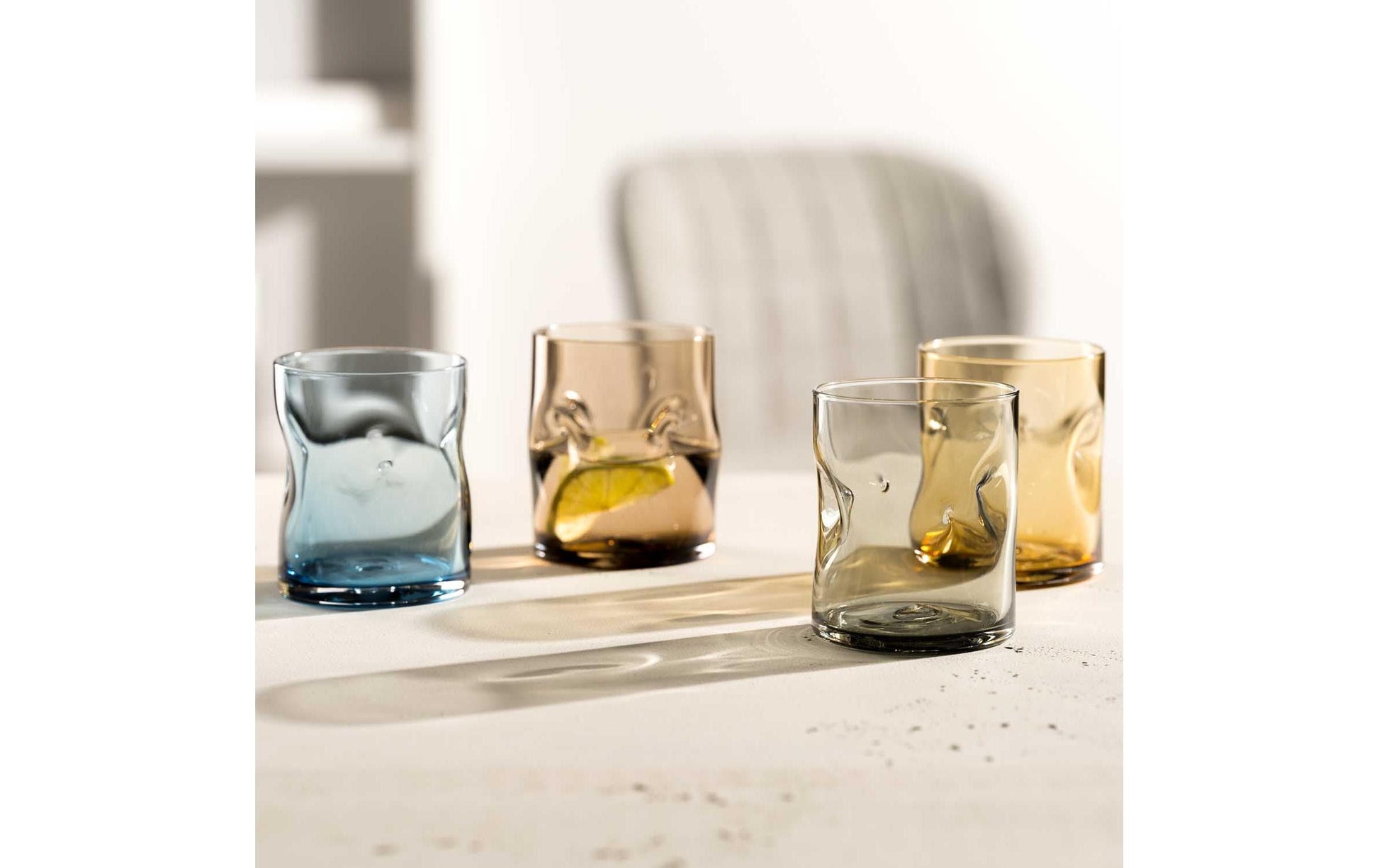LEONARDO VESUVIO Trinkglas – 0,30 l, Glas, Bernstein, 4 Stück