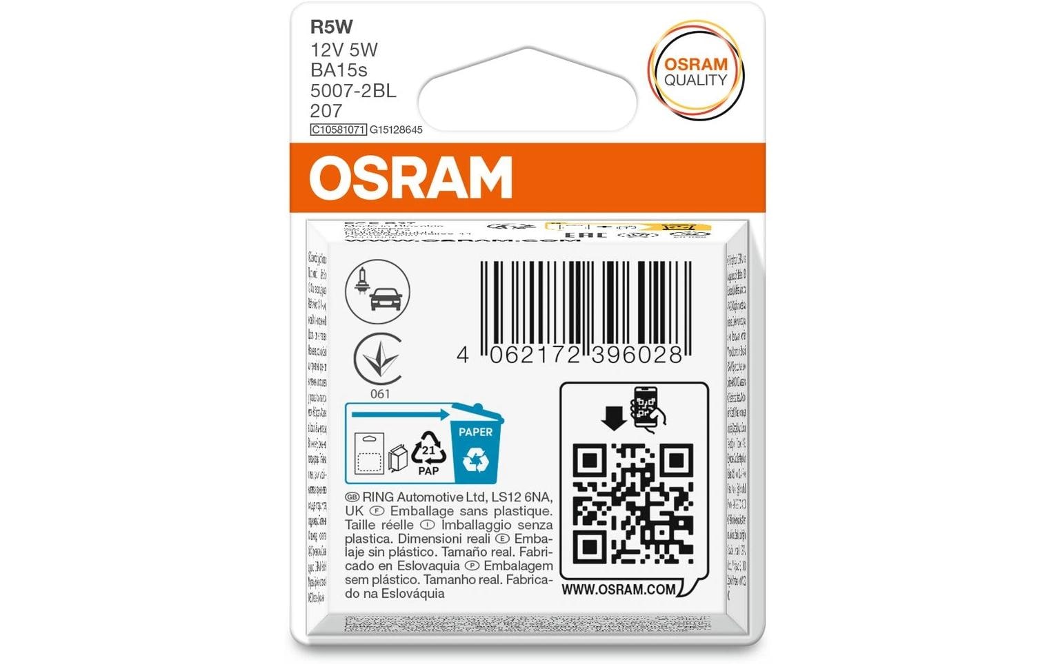 Osram Leuchtmittel W3x16q – 440 lm, W21/5W – 2er-Pack