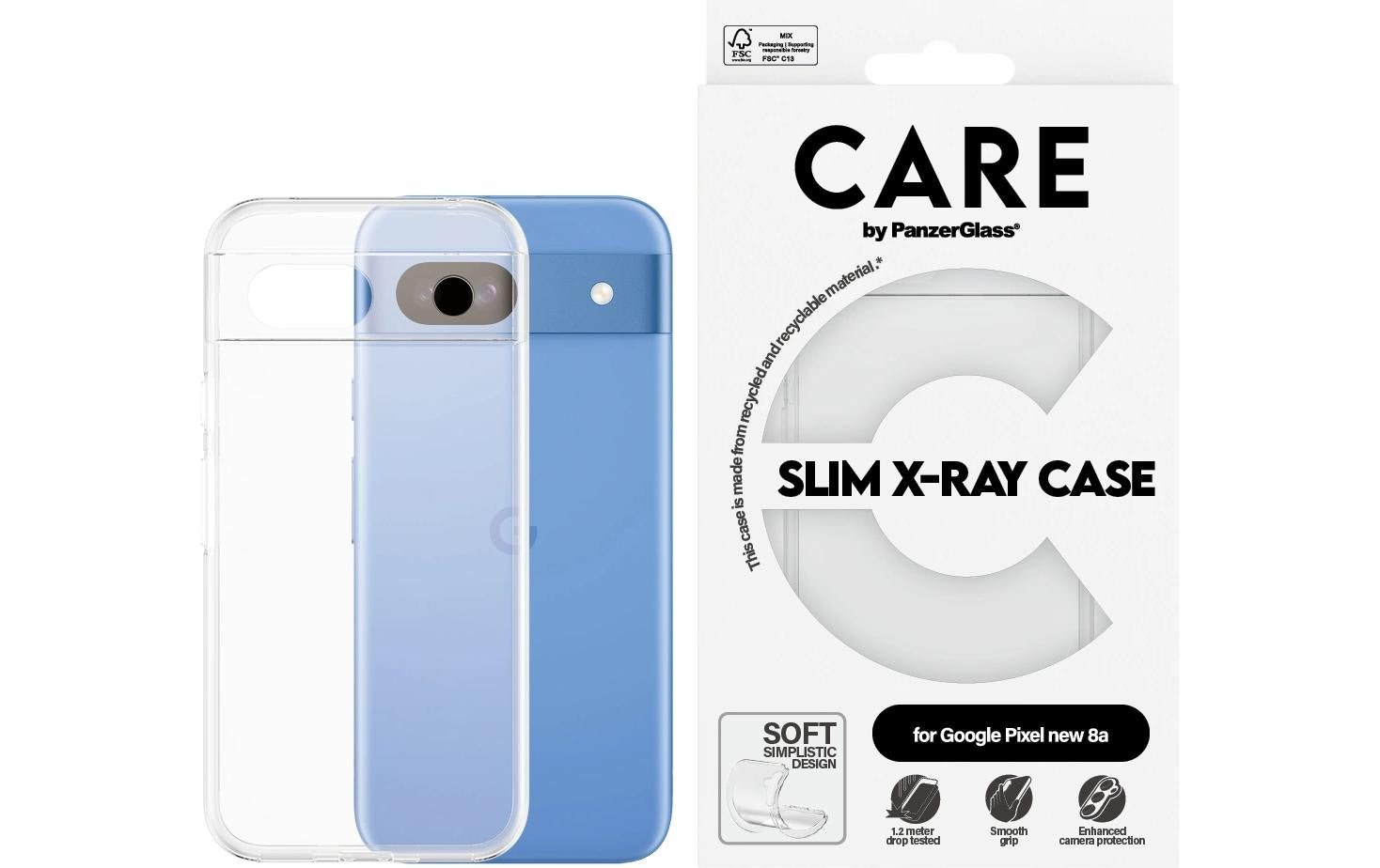PanzerGlass Backcover Fashion X-Ray Soft Basic – für Google Pixel 9a – transparent