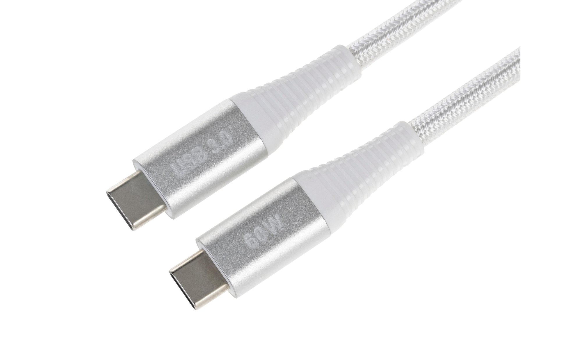 ONIT USB-C auf USB-C Kabel – USB 3.2 Gen 1 (5 Gbit/s) – 0,3 m – PD 60 W – Textilmantel, Verstärkt – Weiss