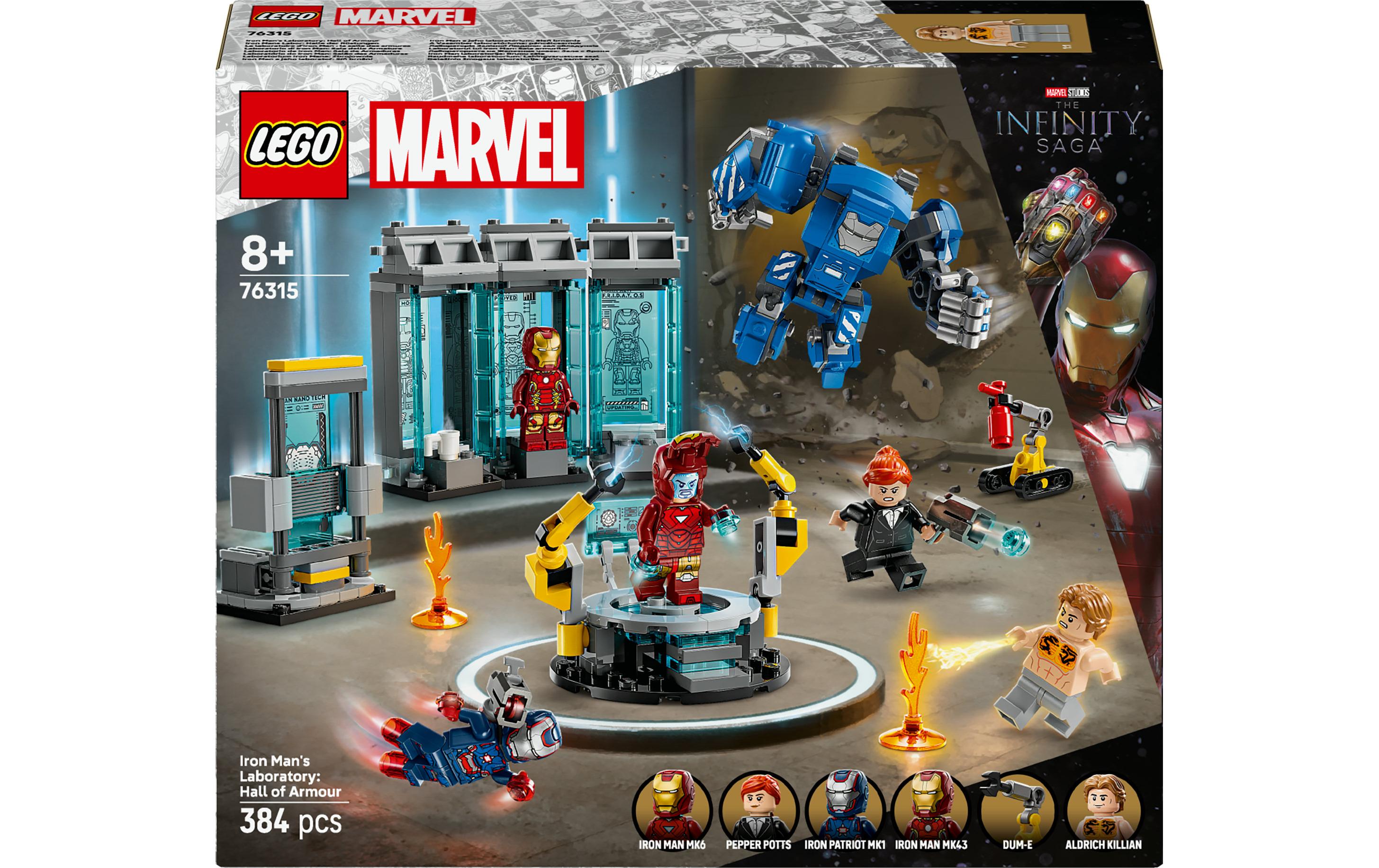 LEGO 3D Puzzle Halle der Rüstungen – Iron Man (Marvel) – 384-teilig – 22,2×6,2×26,2 cm – ab 8 J.