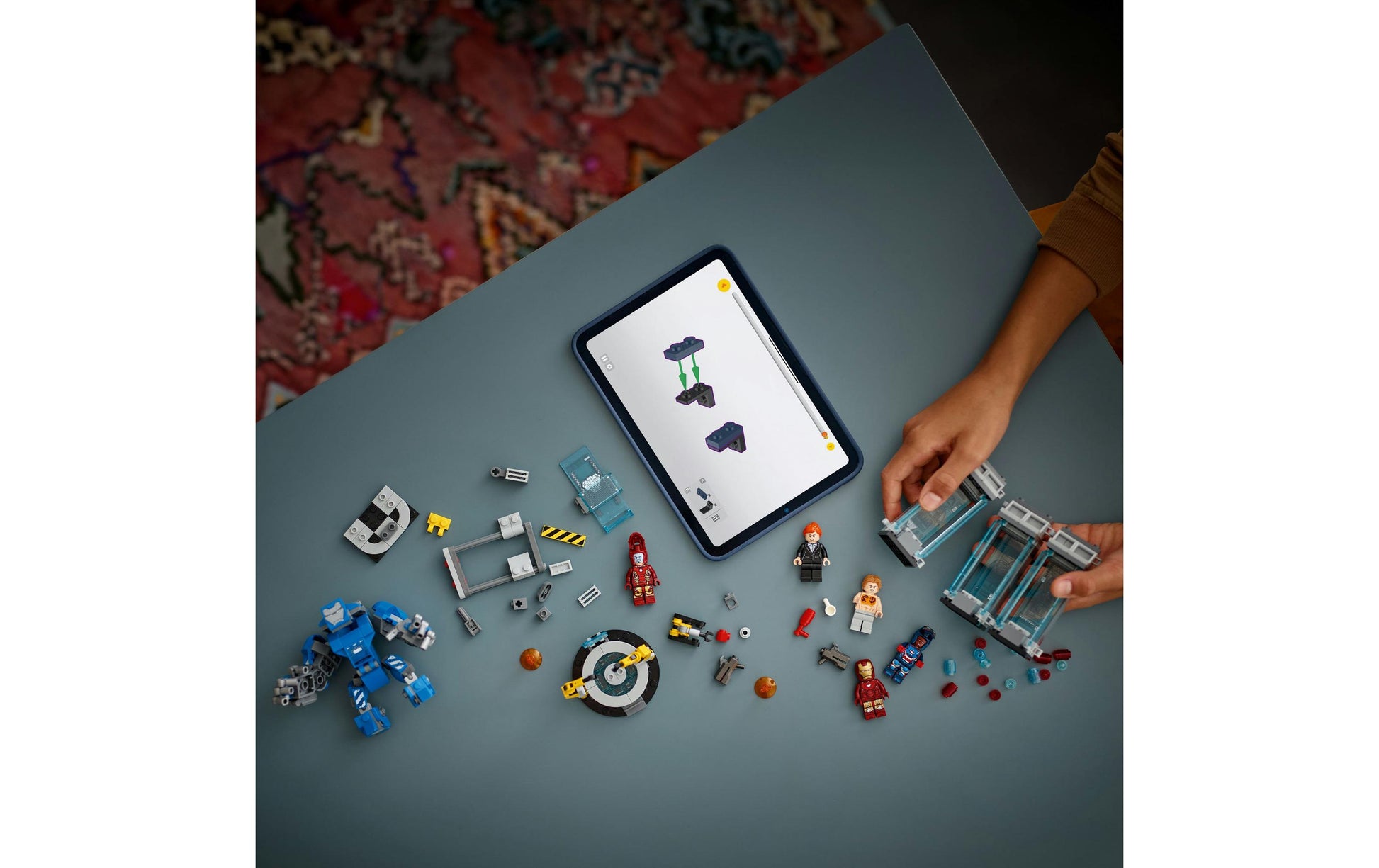 LEGO 3D Puzzle Halle der Rüstungen – Iron Man (Marvel) – 384-teilig – 22,2×6,2×26,2 cm – ab 8 J.